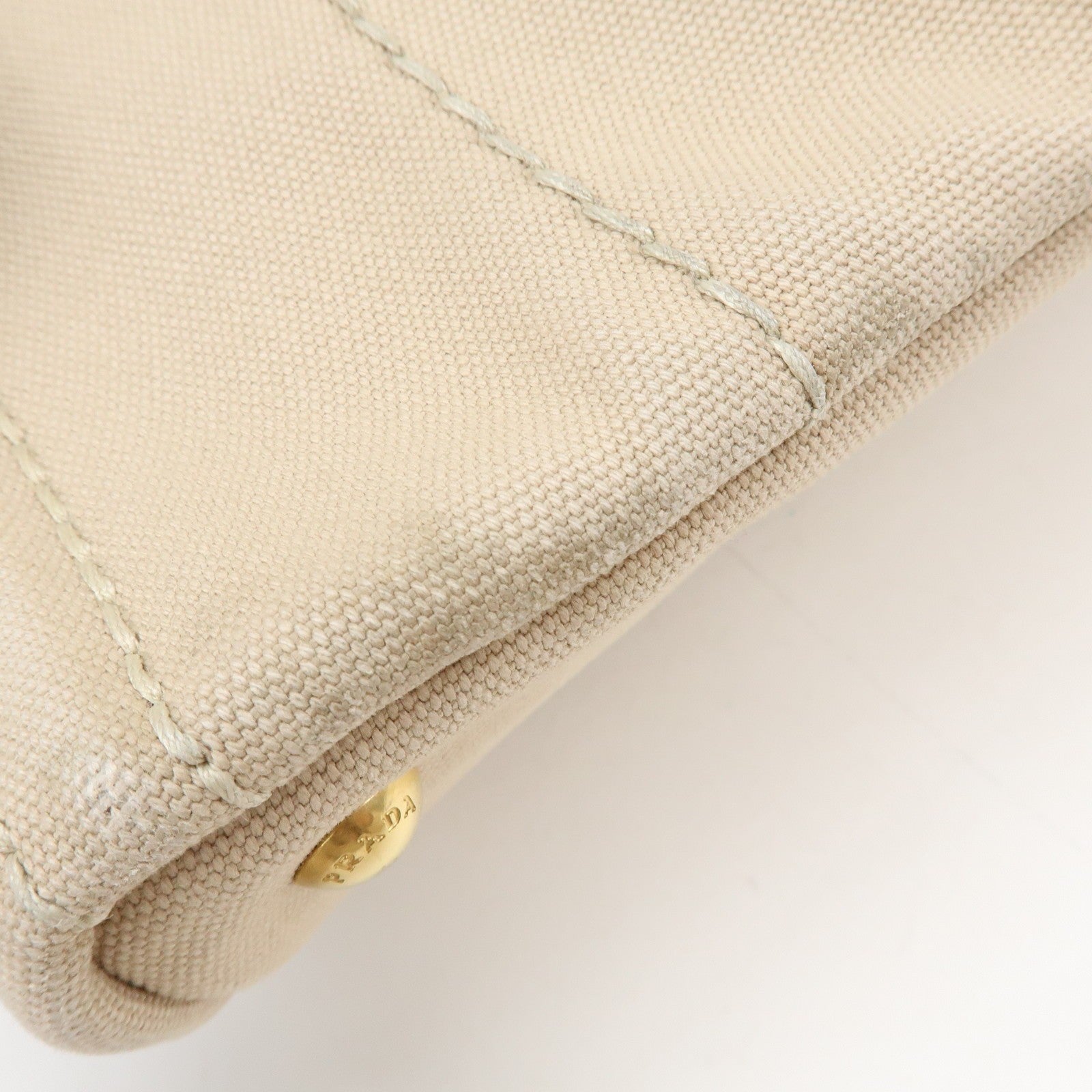 Prada Canapa Hand Bag - Beige, Canvas