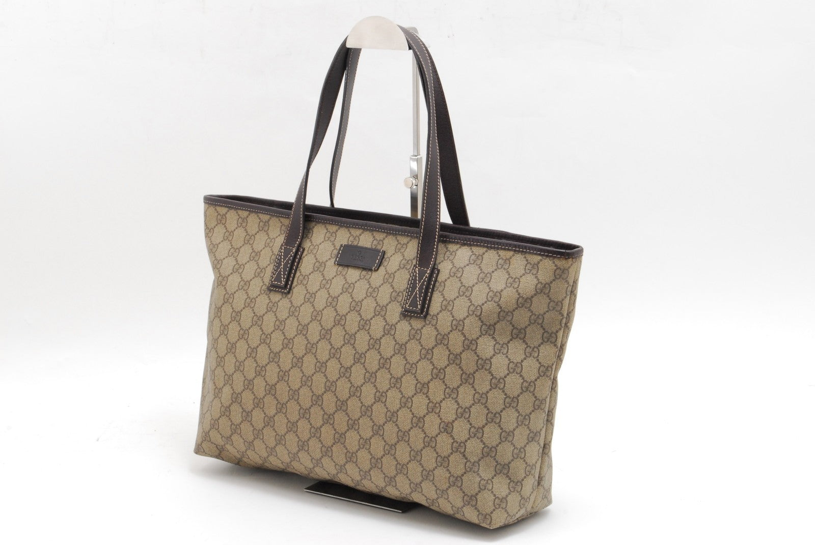Gucci GG Tote Bag - Beige Brown, PVC Leather