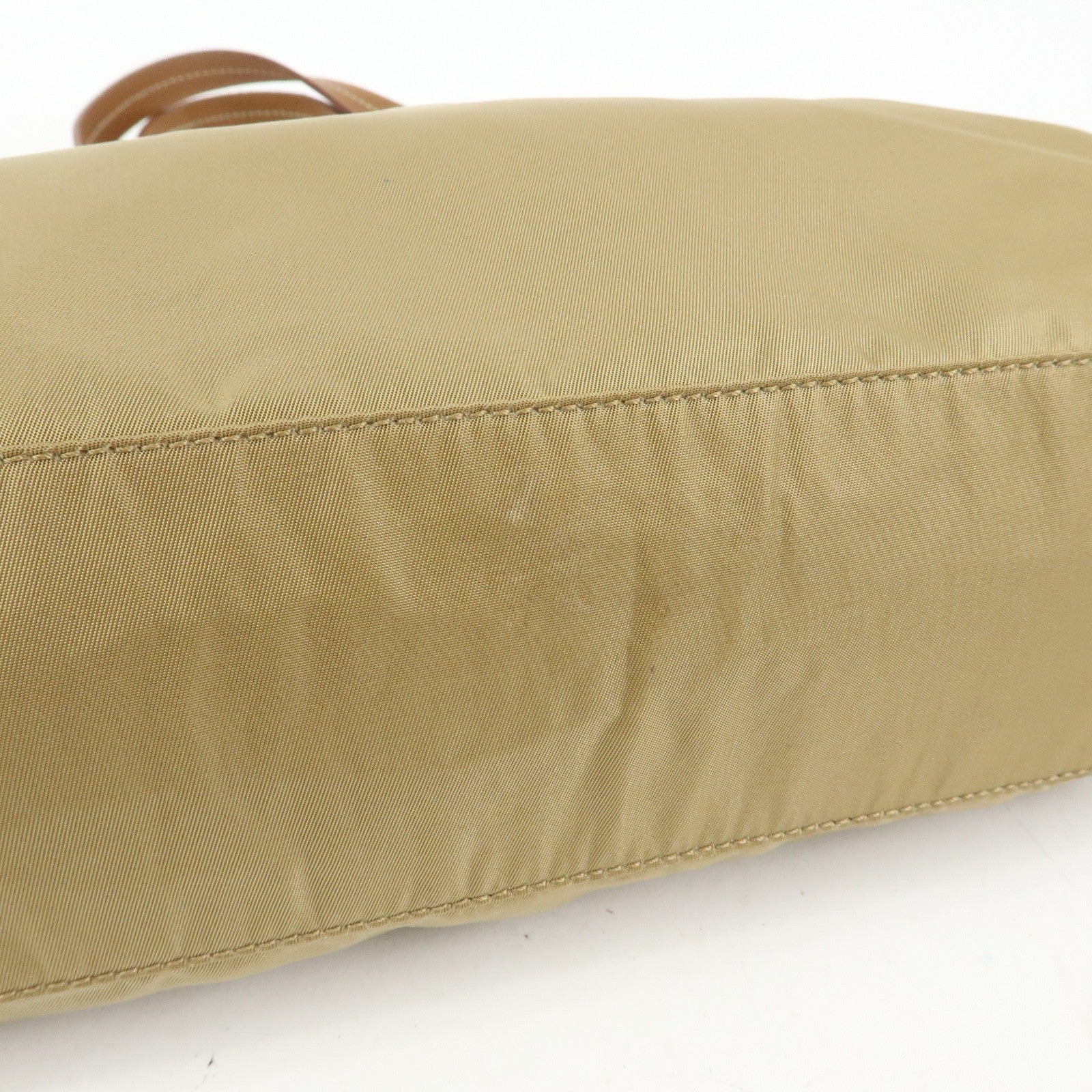 Prada Triangle Logo Tote Bag - Khaki, Nylon