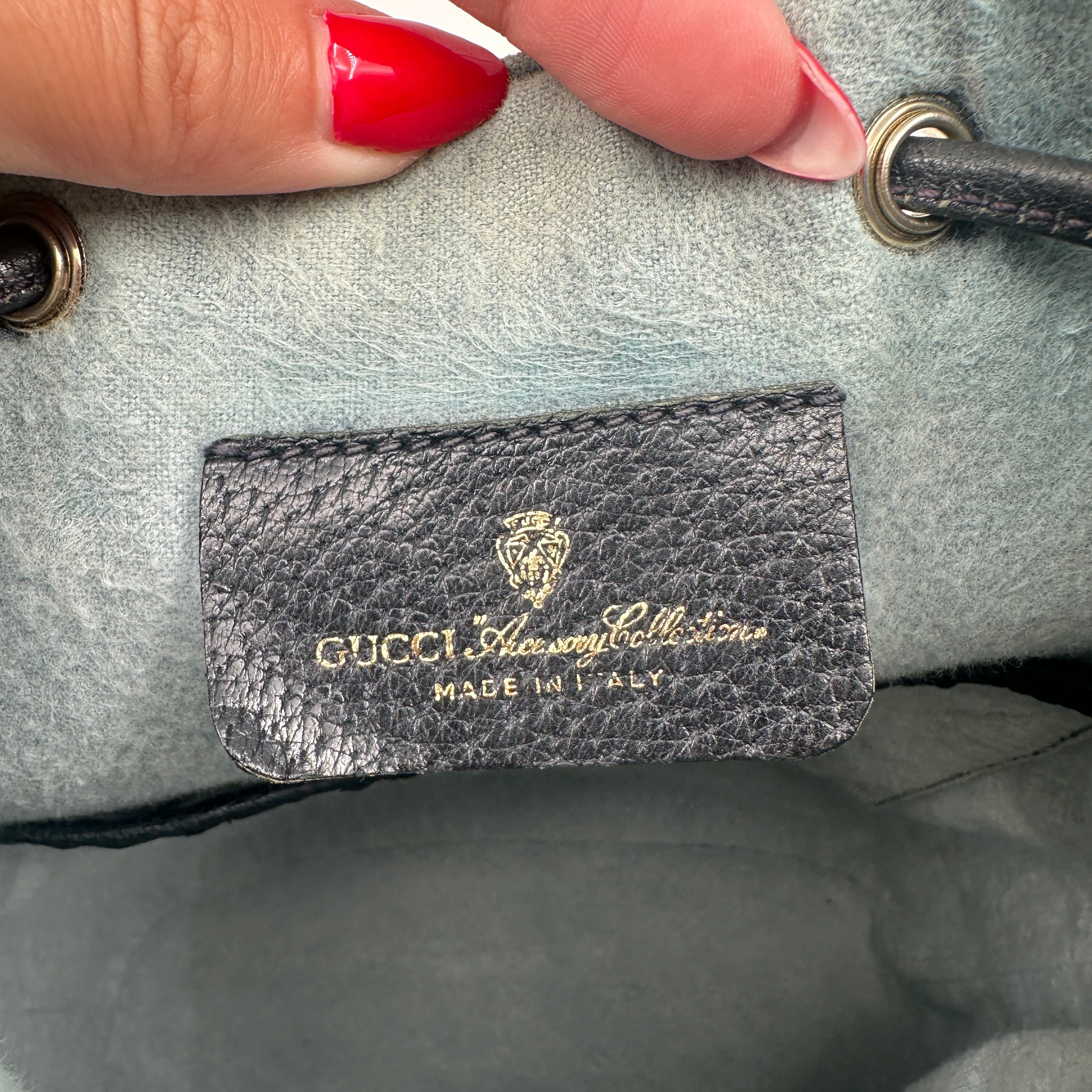 Bucket Bag Sherry Line PVC Leather Navy