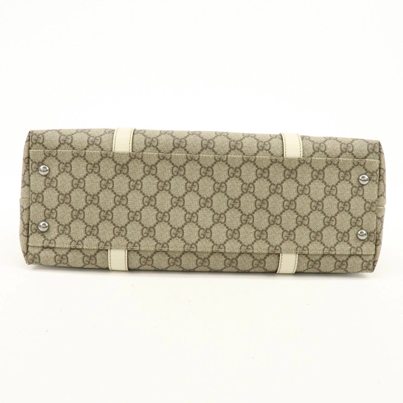 GUCCI GG Canvas Leather Shoulder Bag Tote Bag