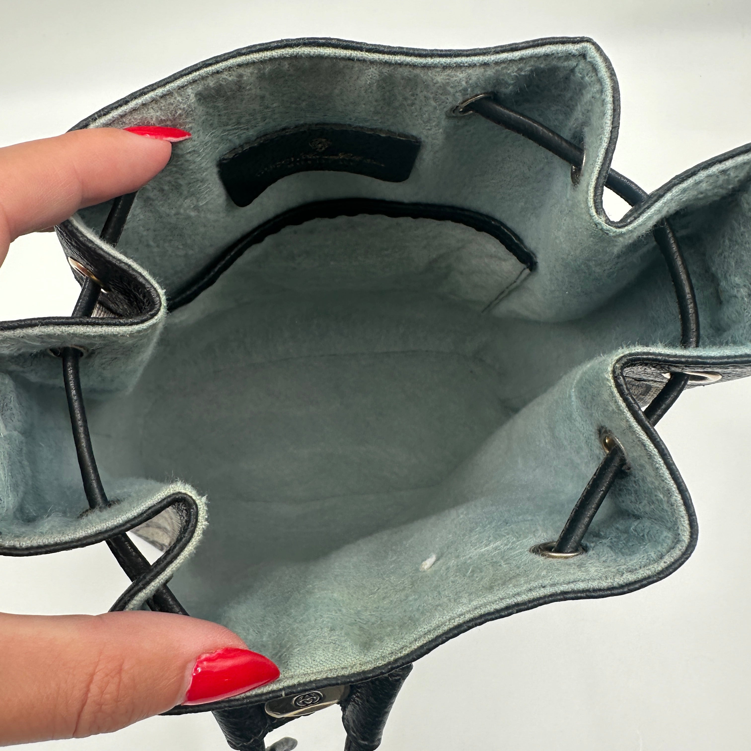 Bucket Bag Sherry Line PVC Leather Navy