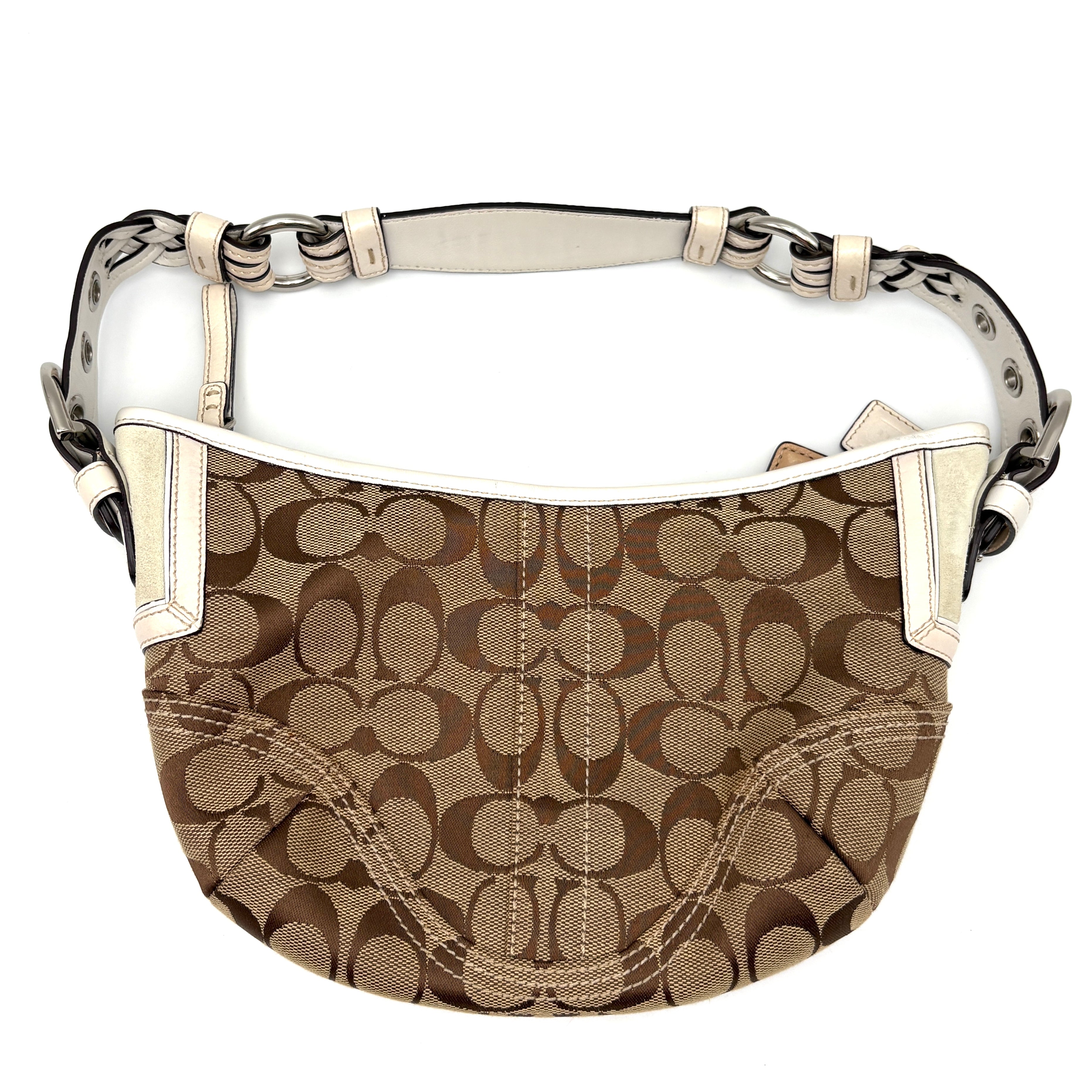 COACH SIGNATURE WHITE HOBO BAG