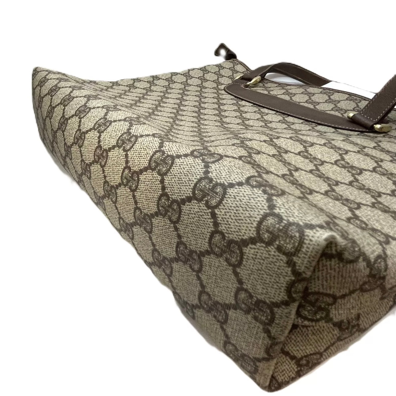 Shoulder Tote Hand Bag Brown PVC Leather