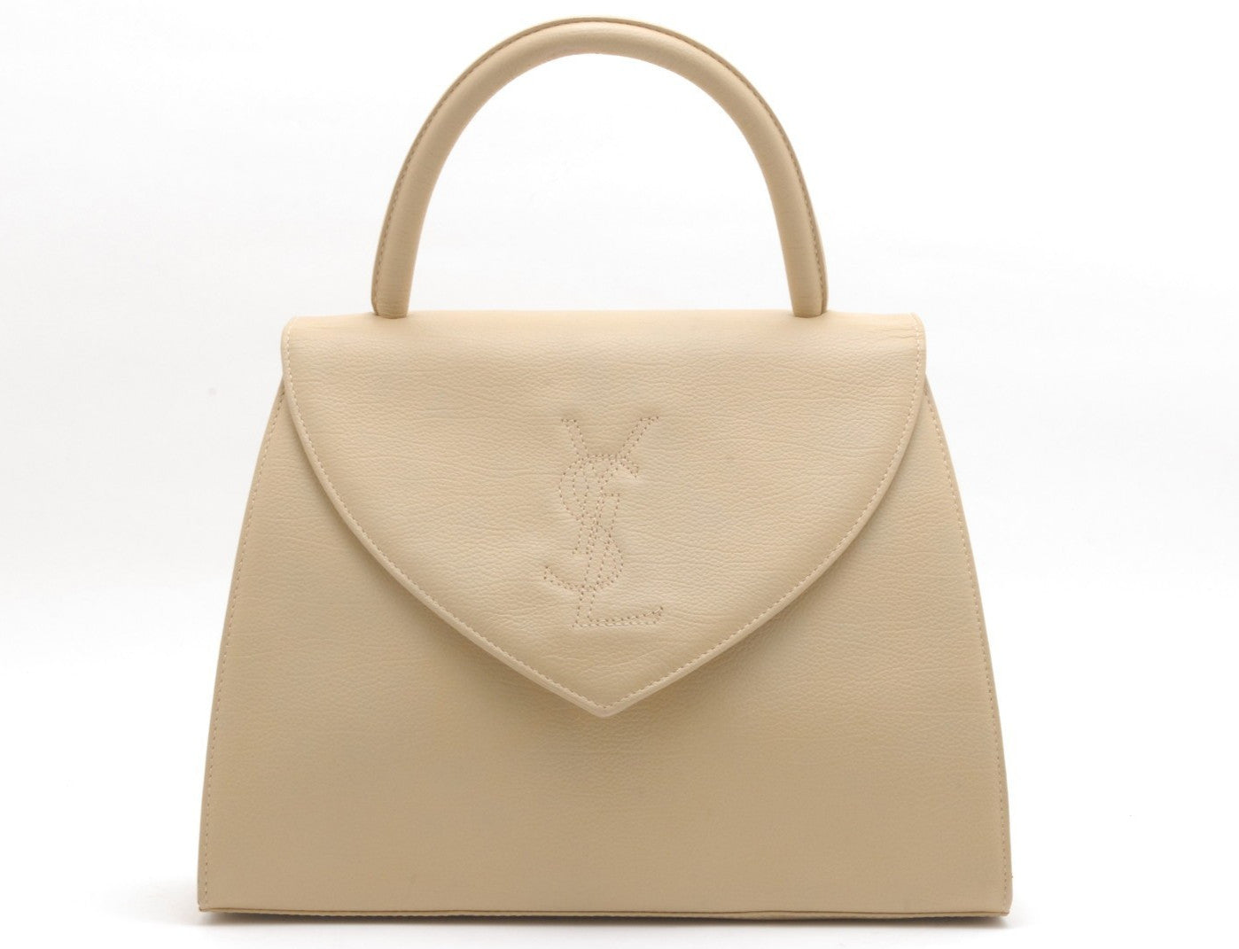 Yves Saint Laurent YSL Hand Bag - Ivory, Leather