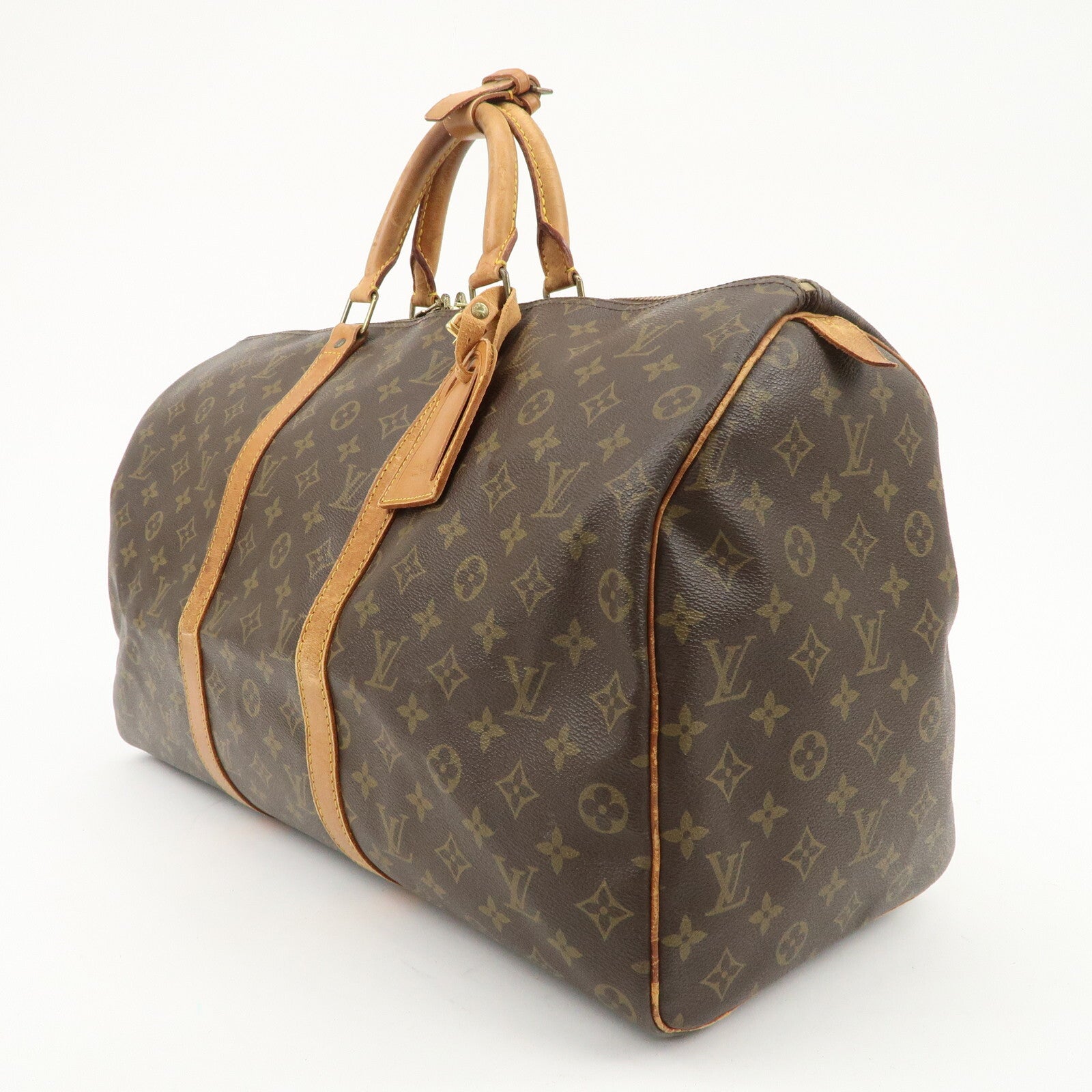 Louis Vuitton Monogram Keep All 50 Boston Bag - Brown, Monogram Canvas, Nume Leather