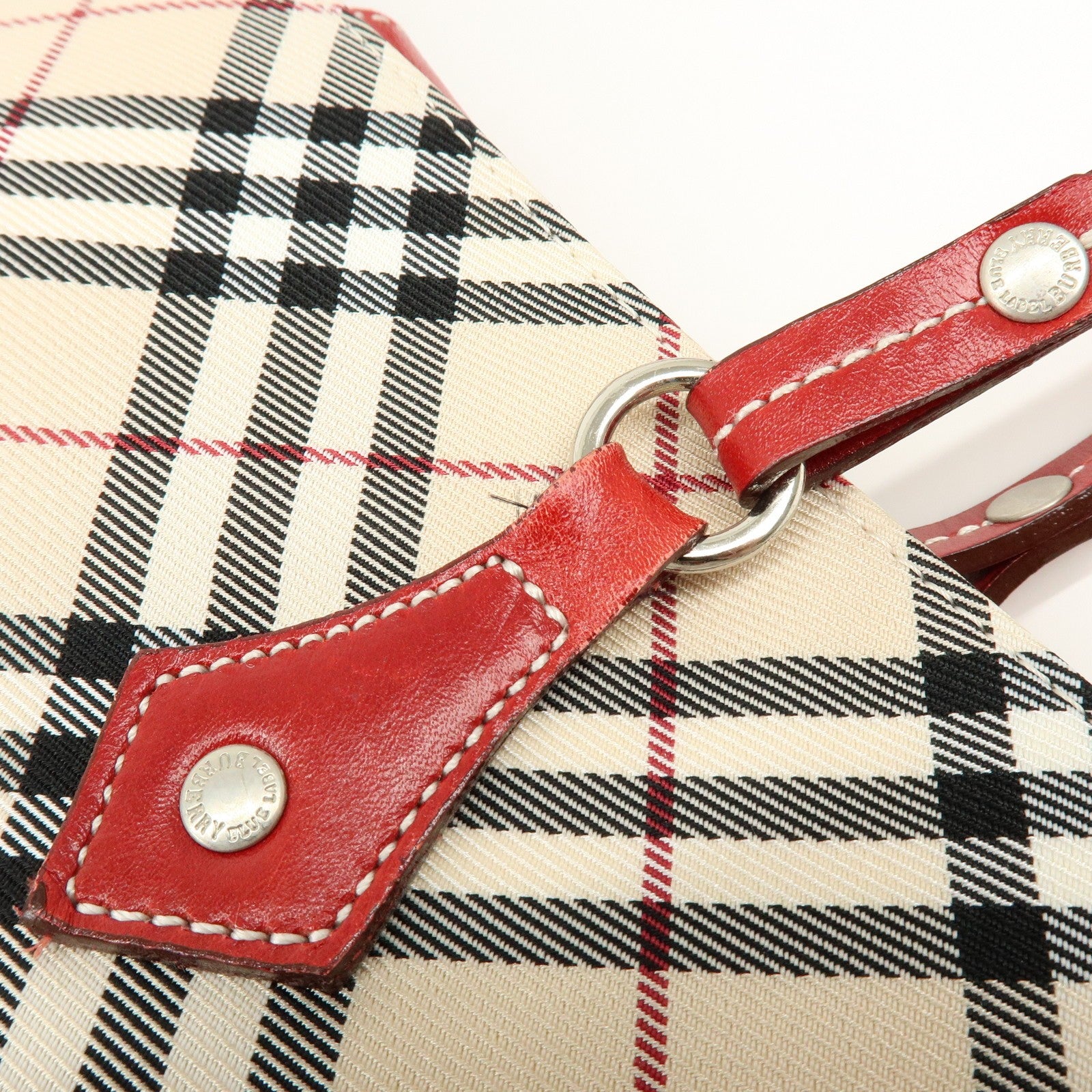 Burberry Blue Label Nova Plaid Tote Bag - Beige, Nylon and Leather