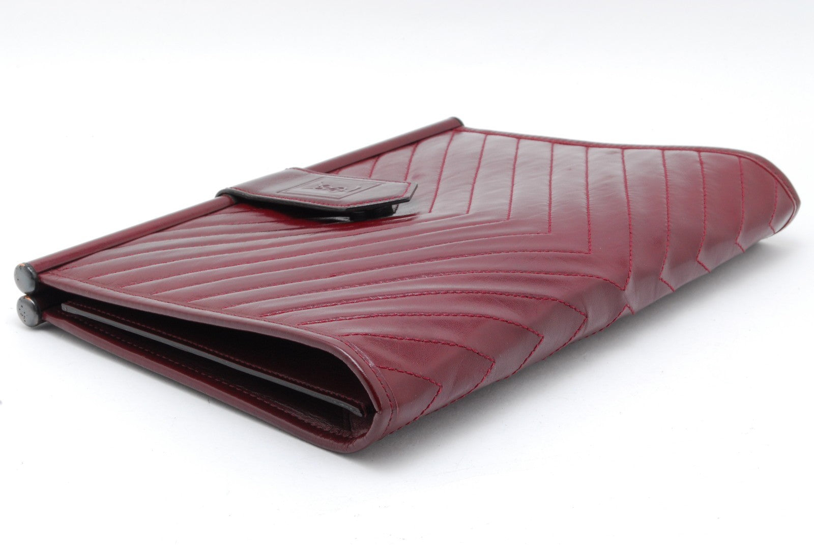 Saint Laurent Yves Clutch Bag - Red Bordeaux, Leather