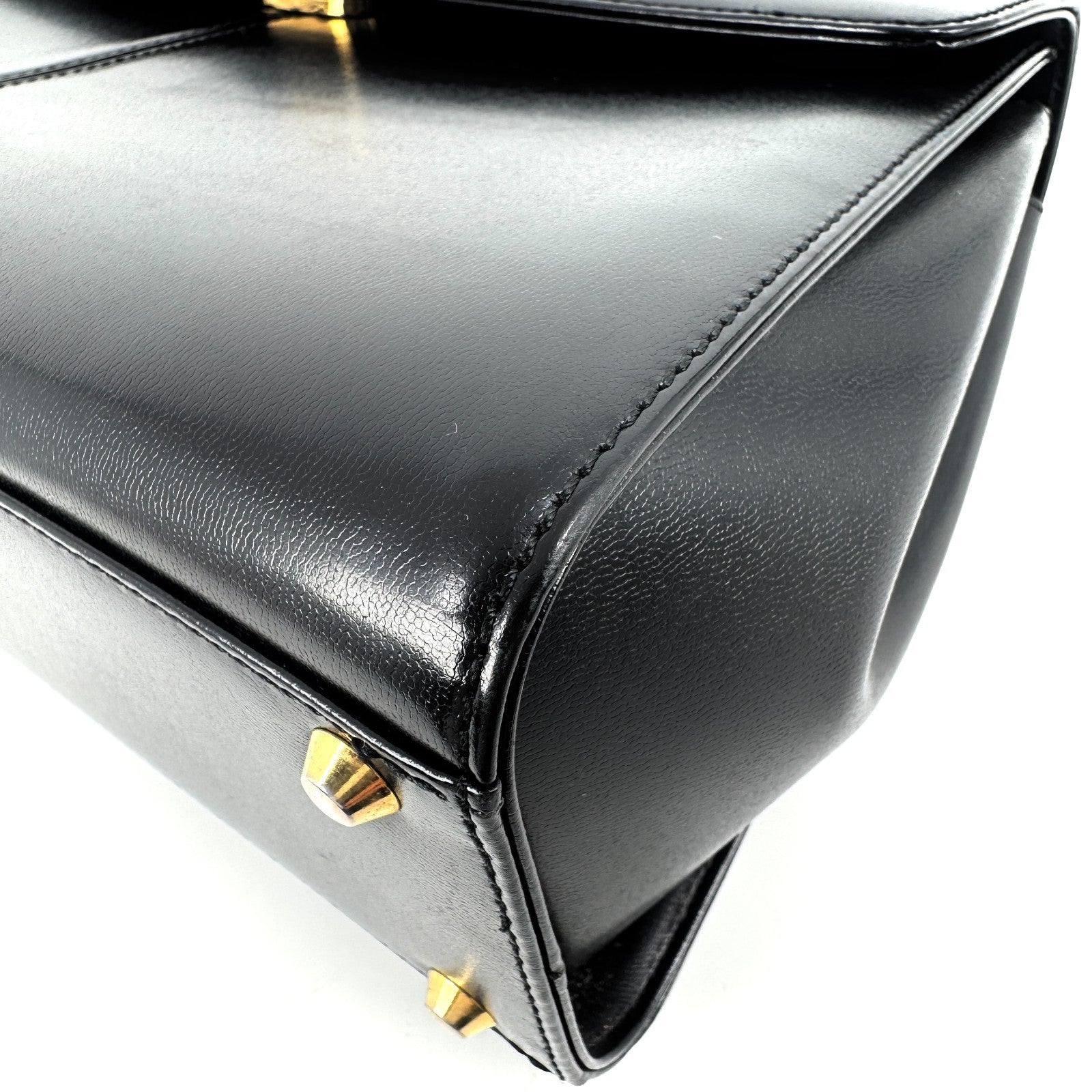 Saint Laurent Yves Leather Tote Hand Bag - Black, Leather