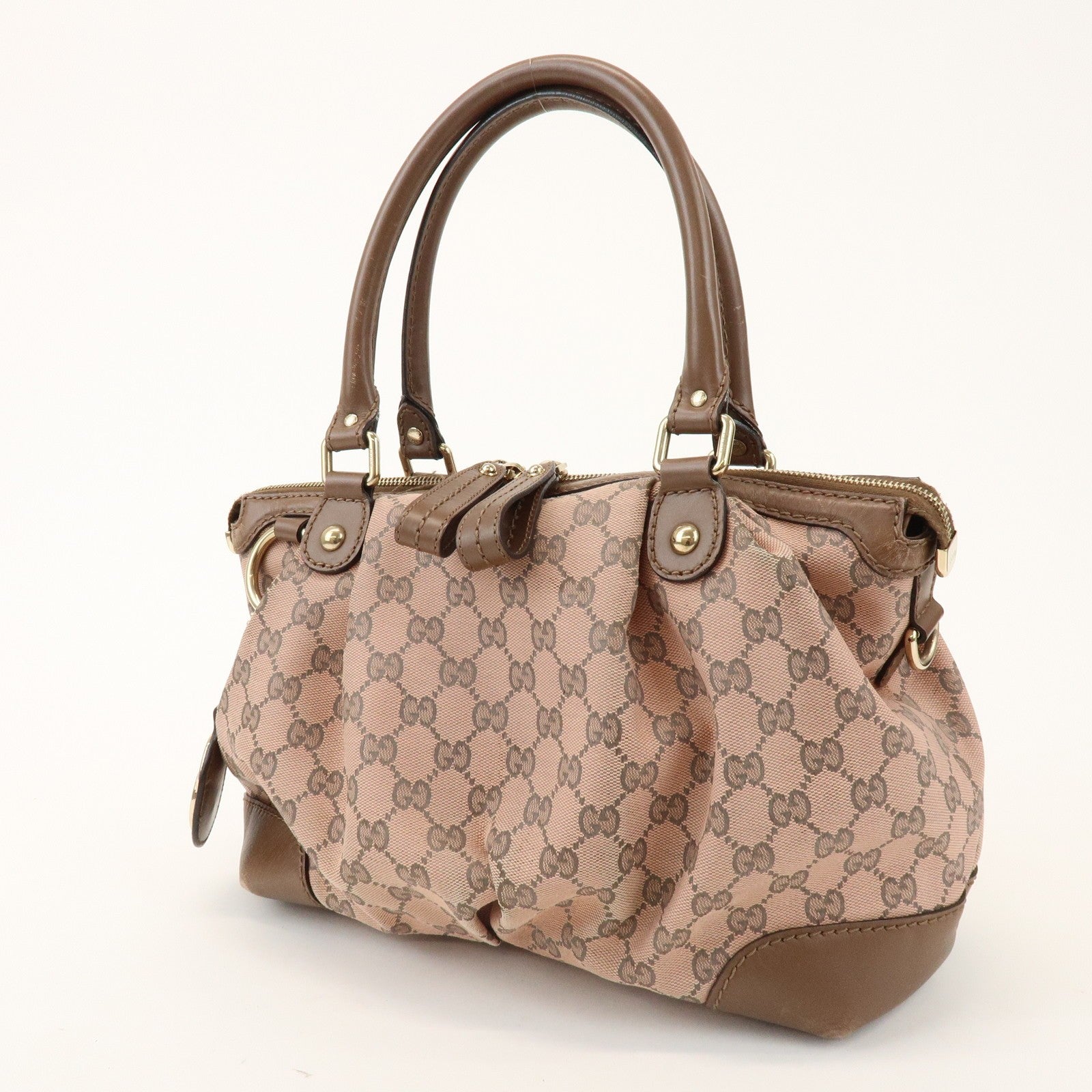 Gucci 2Way Bag - Pink, GG Canvas, Leather