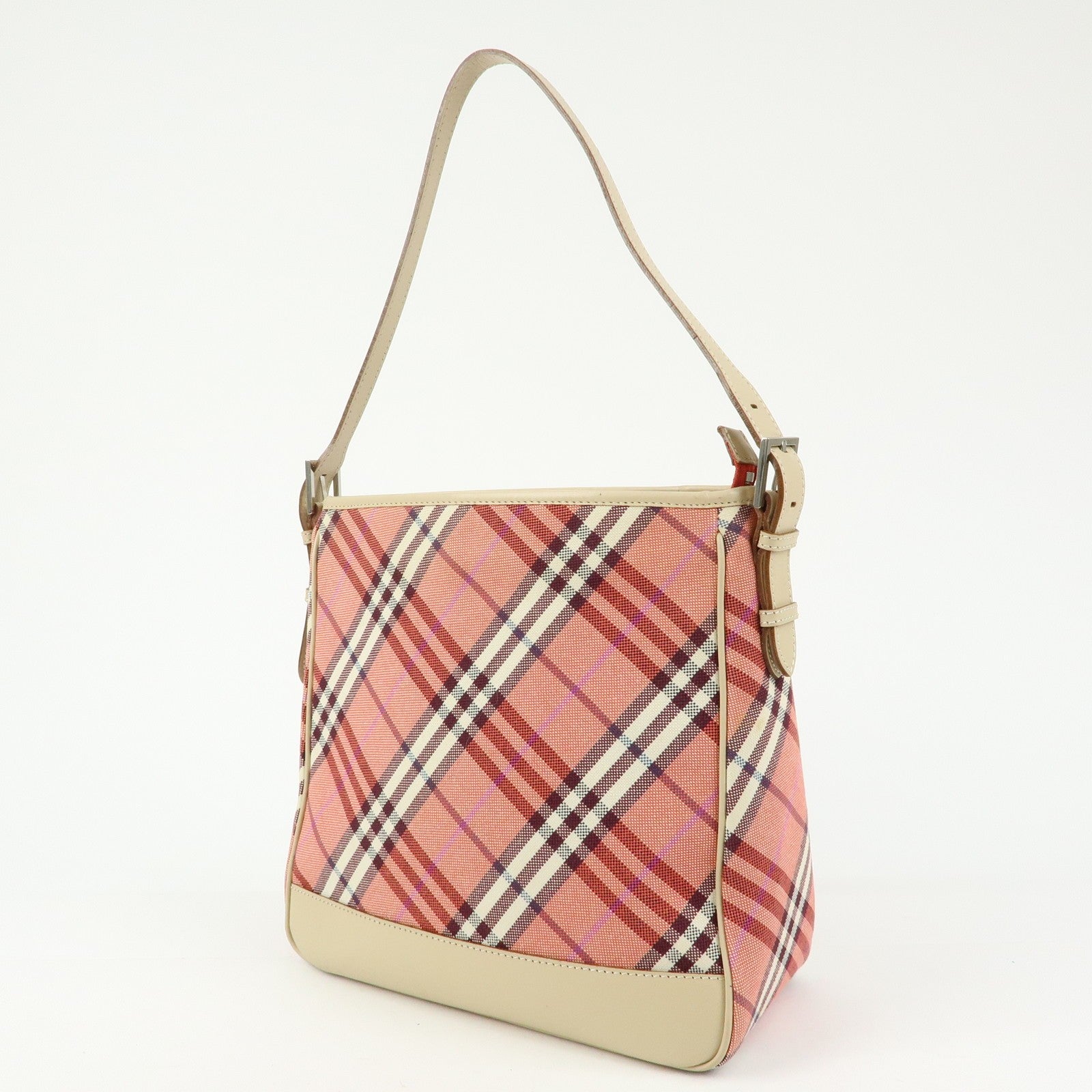 Burberry Shoulder Bag - Pink, Beige, Canvas, Leather