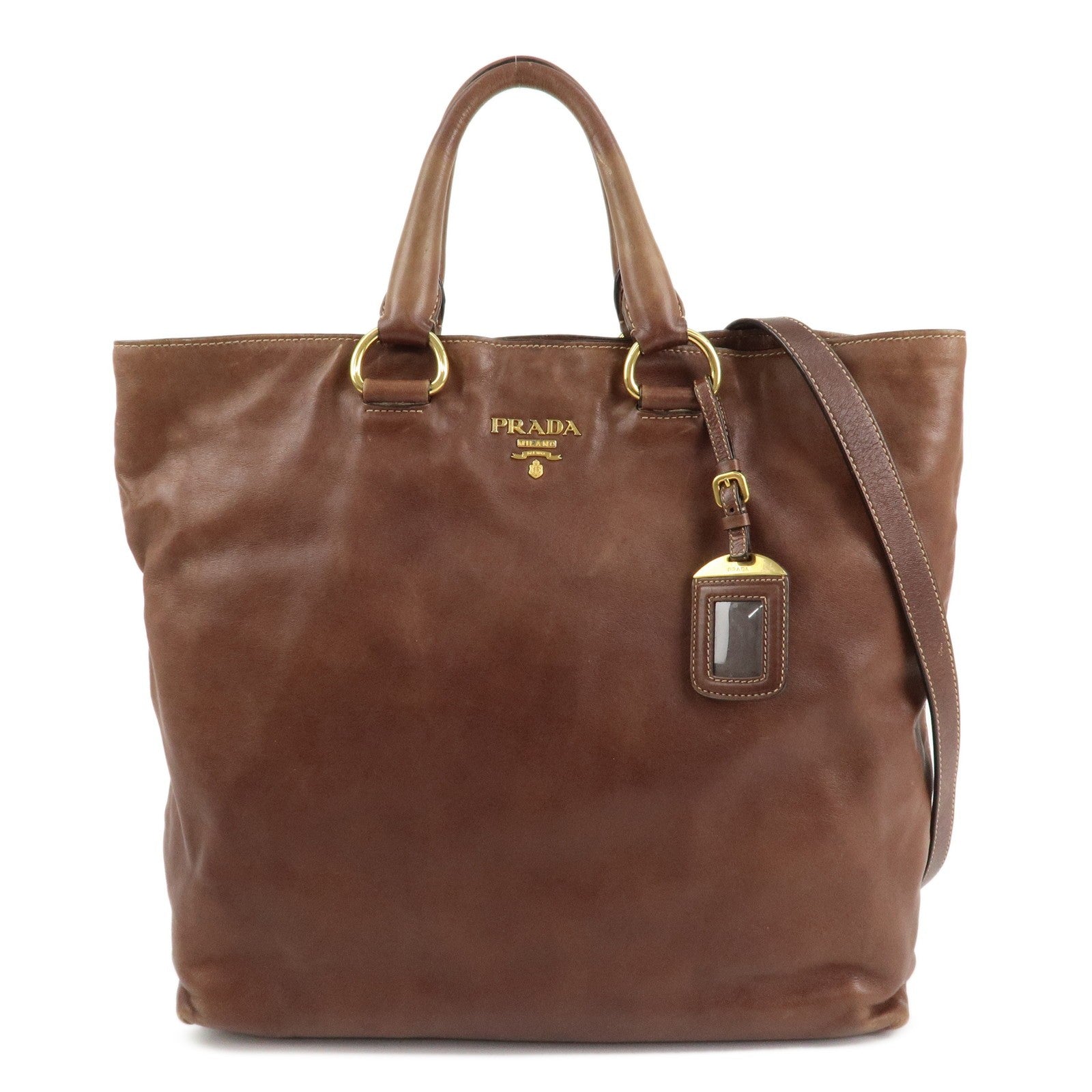 PRADA 2way Bag - Brown, Leather
