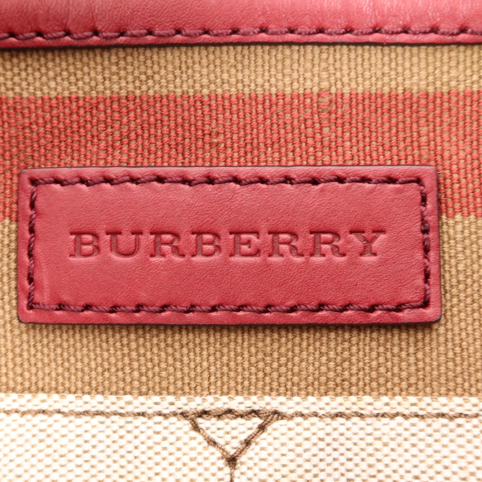 Burberry GHW Shoulder Bag - Red/Brown/Black, Canvas/Calfskin Leather