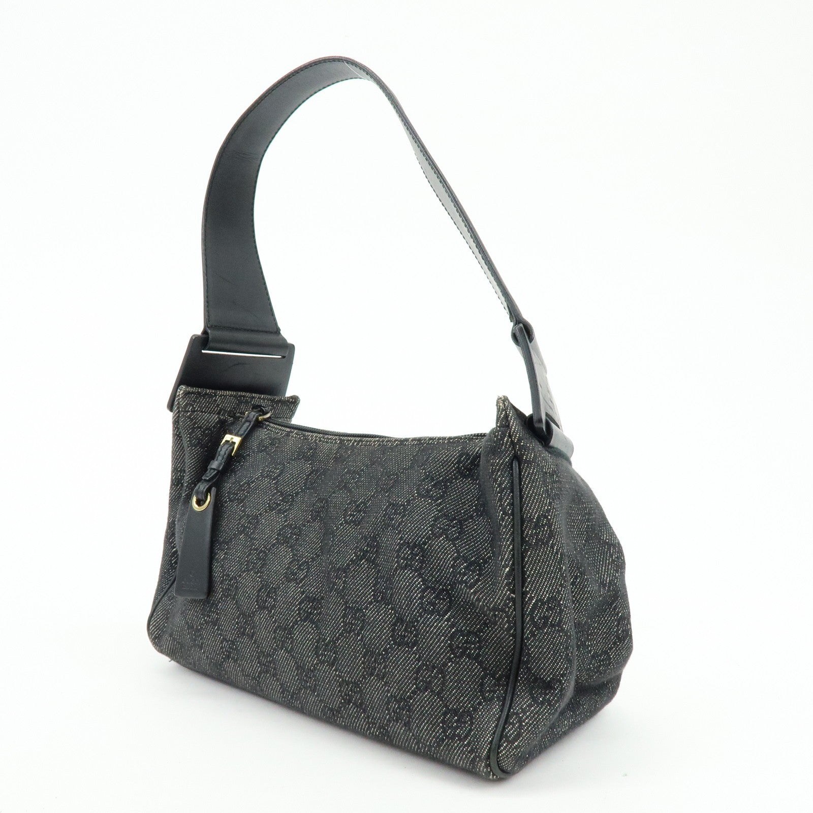 Gucci Shoulder Bag - Black, GG Canvas, Leather