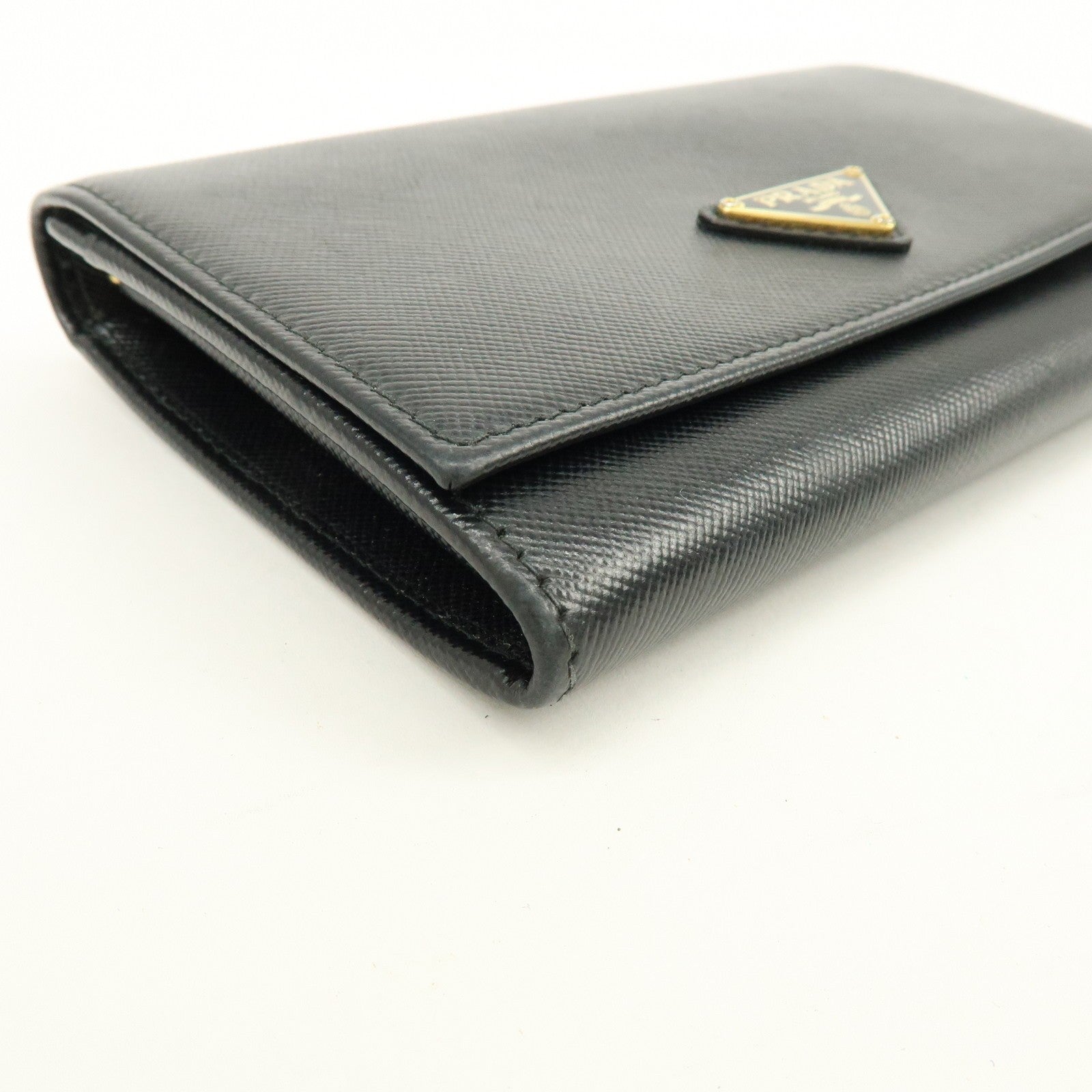 Prada Triangle Logo Wallet - Black, Saffiano Leather