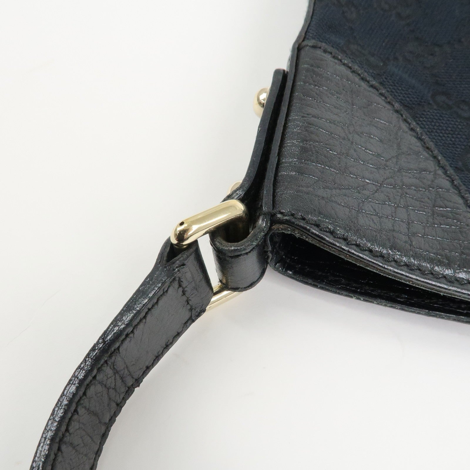 Gucci Horsebit Shoulder Bag - Black, Canvas