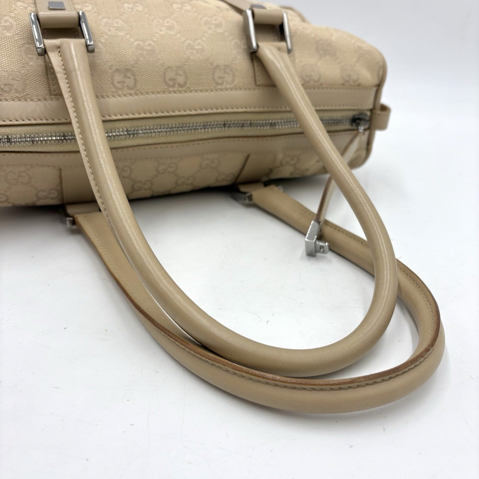 Gucci GG Mini Boston Handbag - Beige, Canvas
