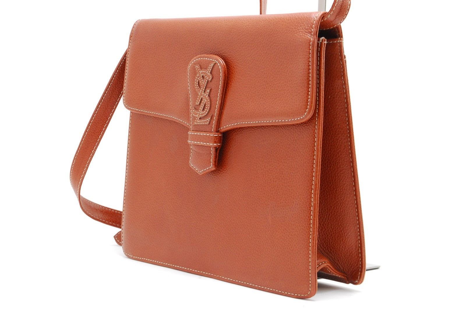 Yves Saint Laurent Shoulder Tote Stitch Bag - Brown, Leather