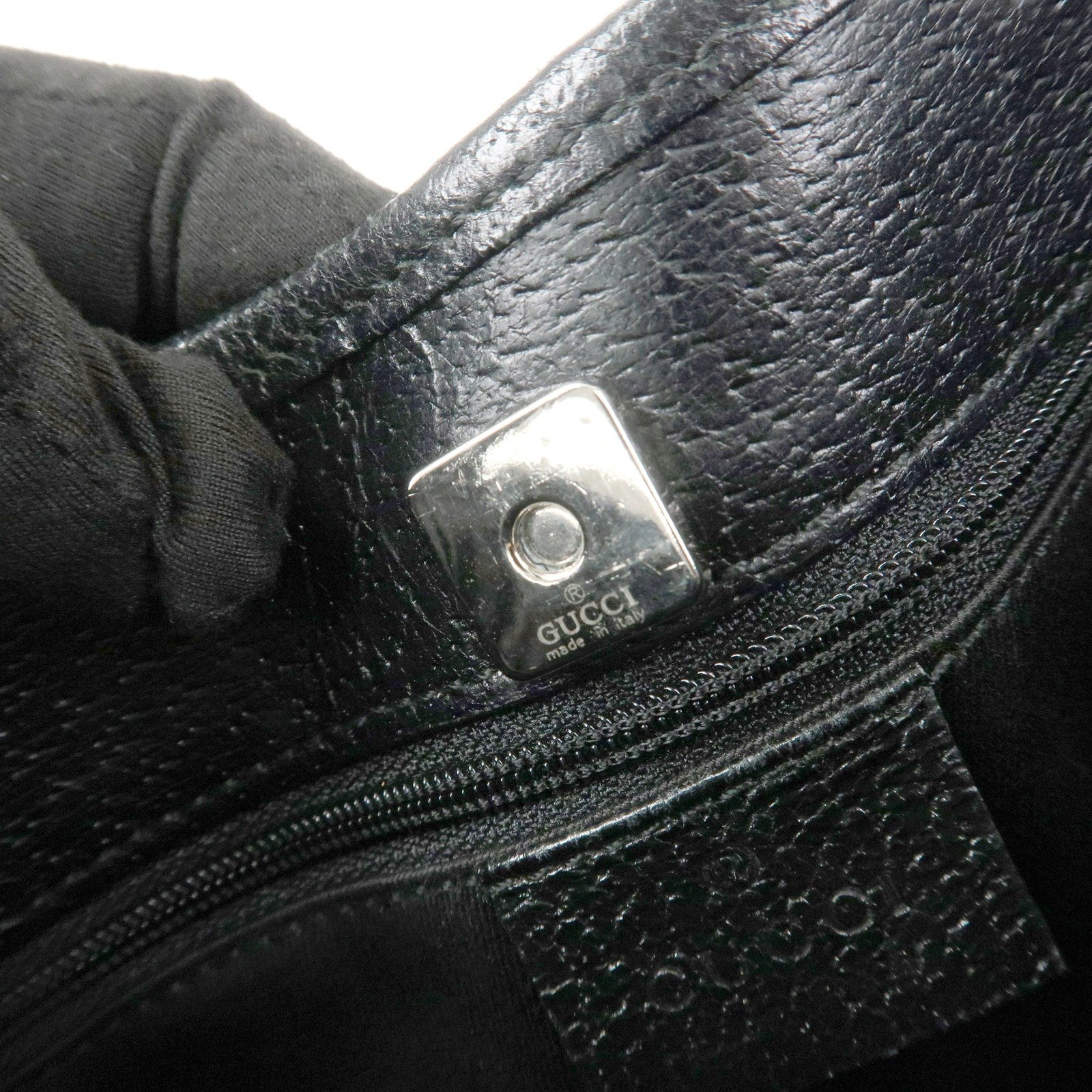 Gucci 113012 Shoulder Bag - Black, GG Canvas, Leather