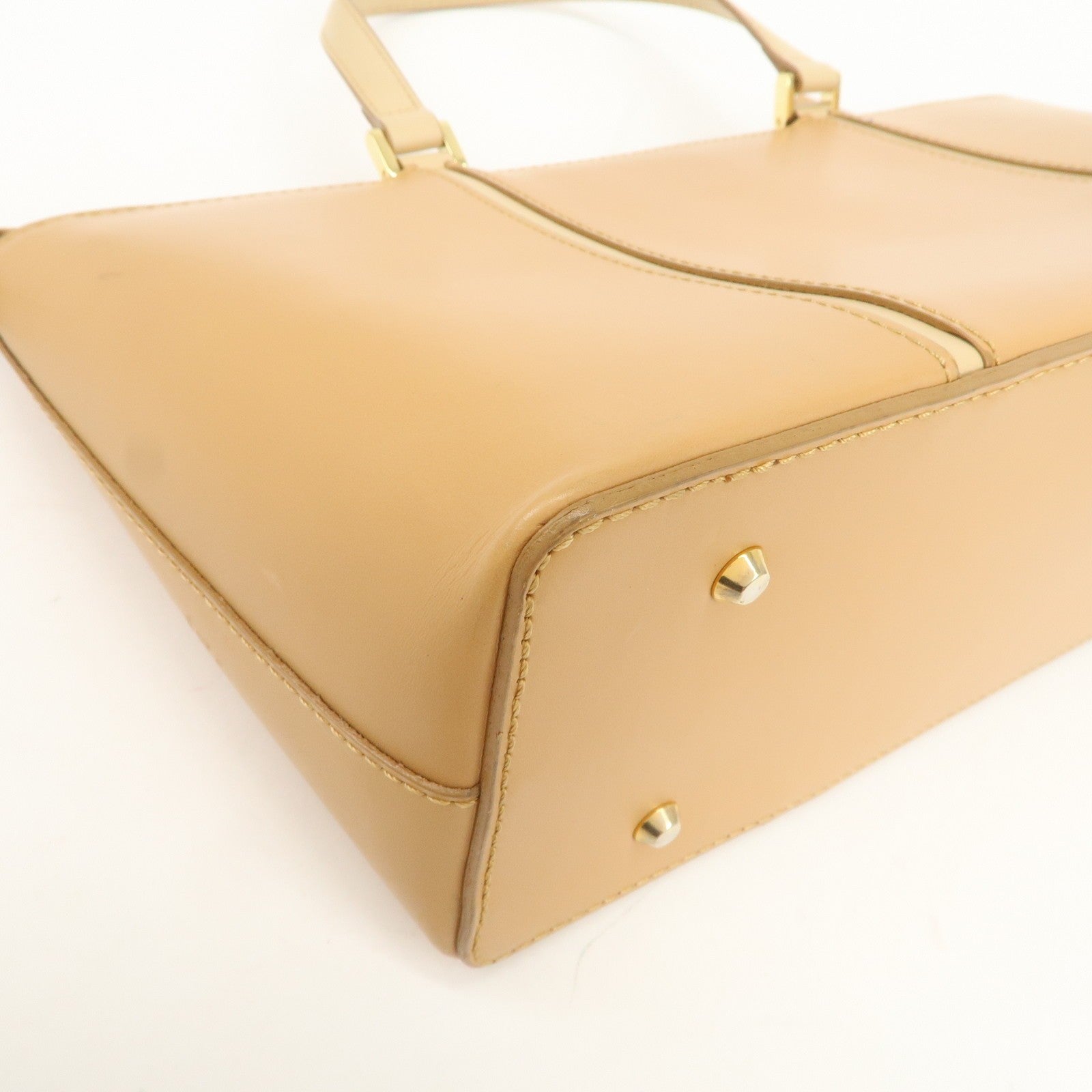 Burberry Nova Plaid Logo Hand Bag - Light Brown, Leather