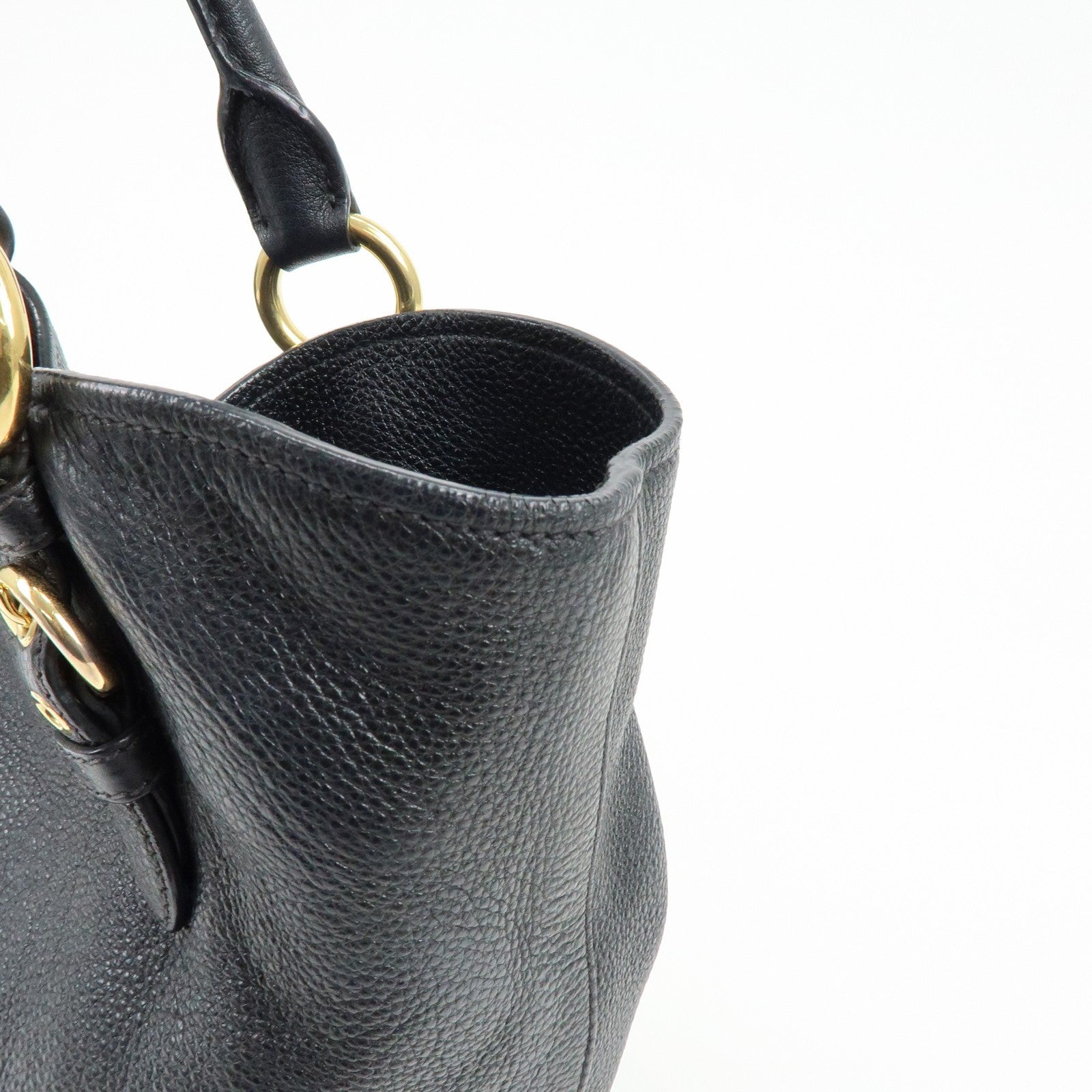 Miu Miu Vittello Phoenix 2Way Hand Shoulder Bag - Black, Leather