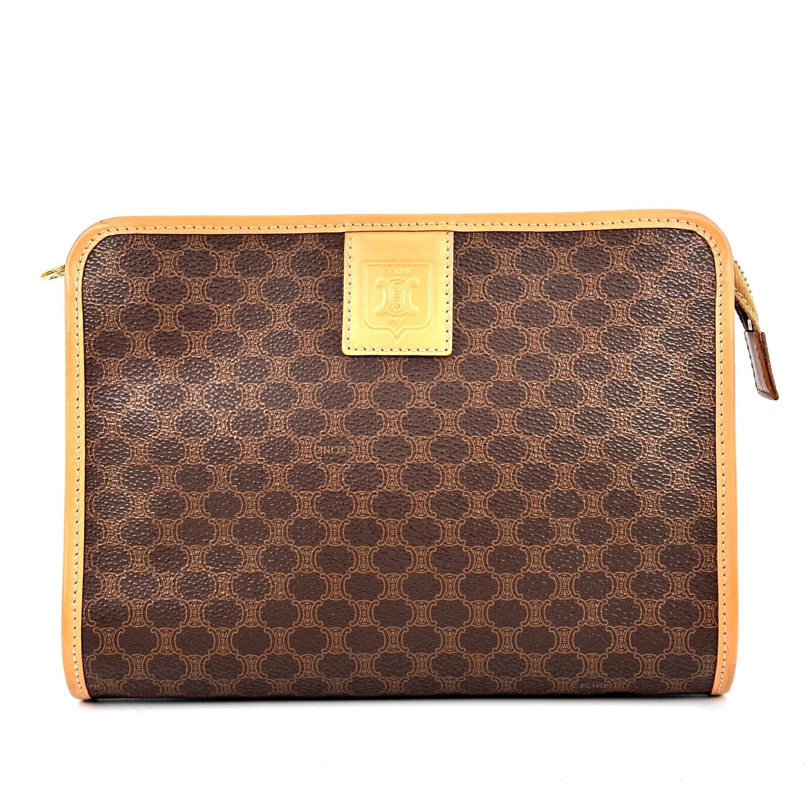 CELINE Clutch Bag - Brown, PVC Leather