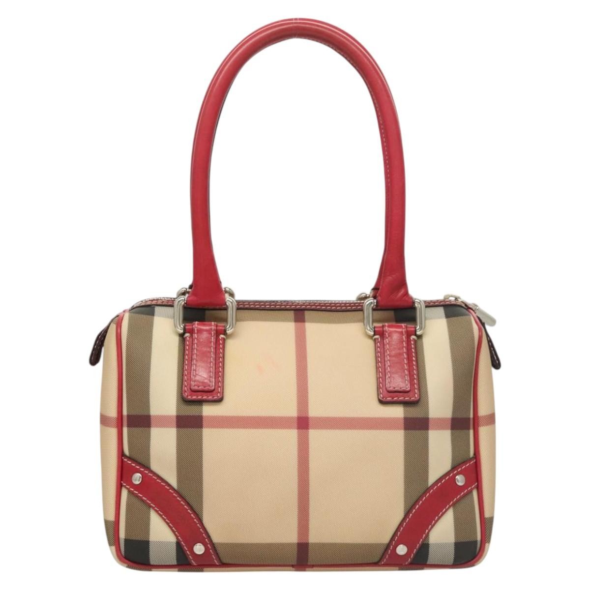 Burberry Nova Check Hand Bag - Beige/Silver, PVC Leather