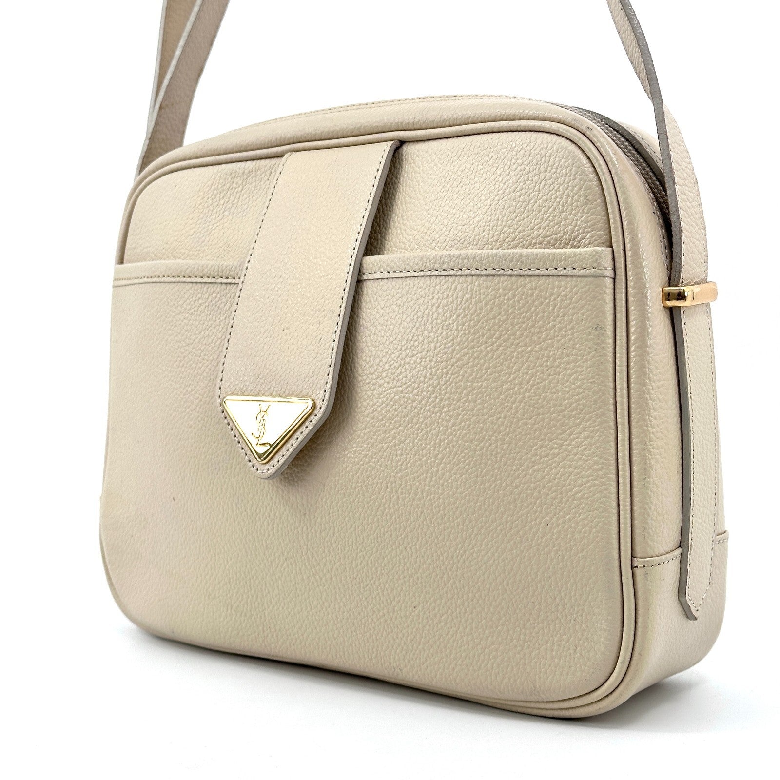Saint Laurent Yves Shoulder Bag - Ivory, Leather