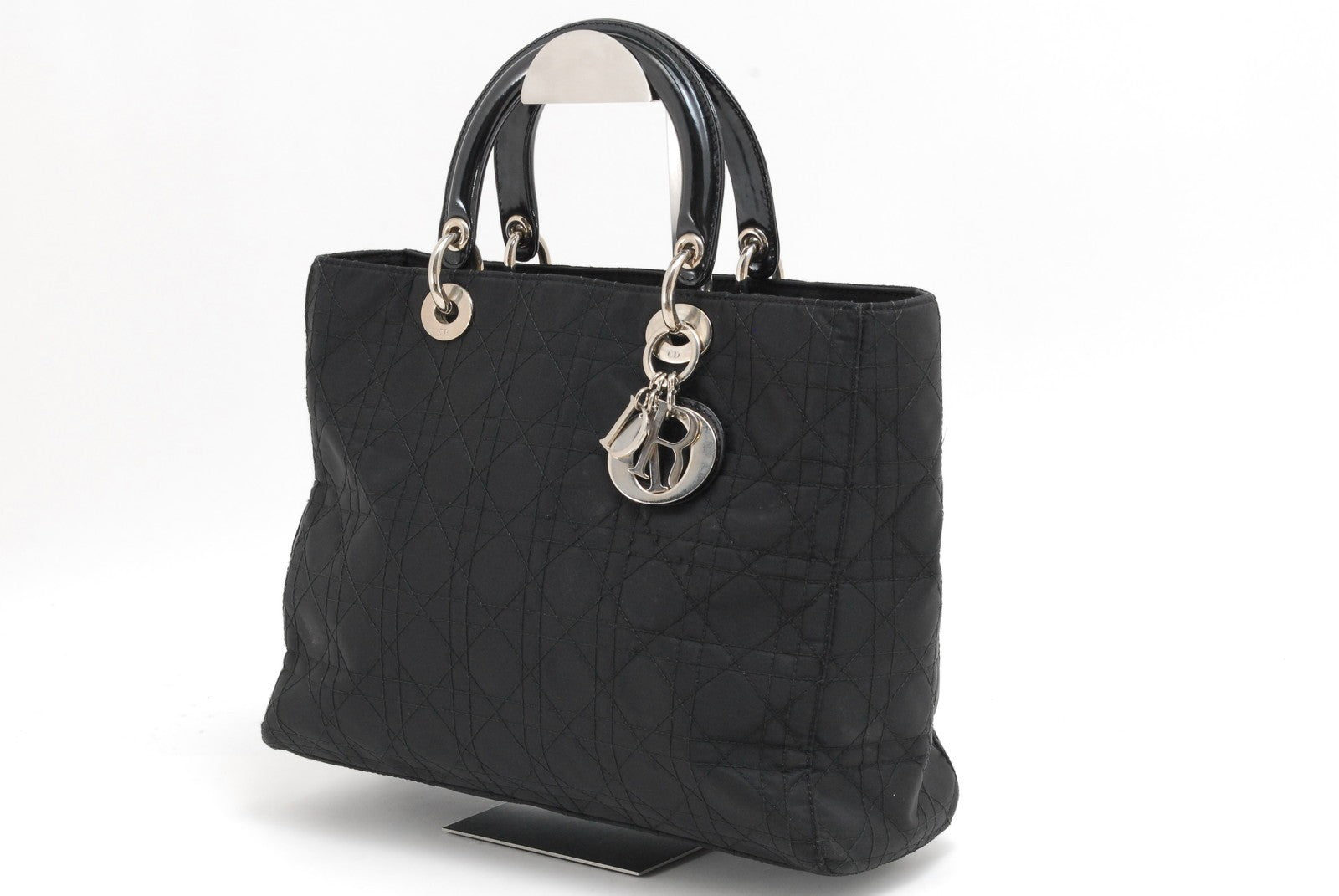 Christian Dior Lady Dior Tote Hand Bag - Black, Nylon
