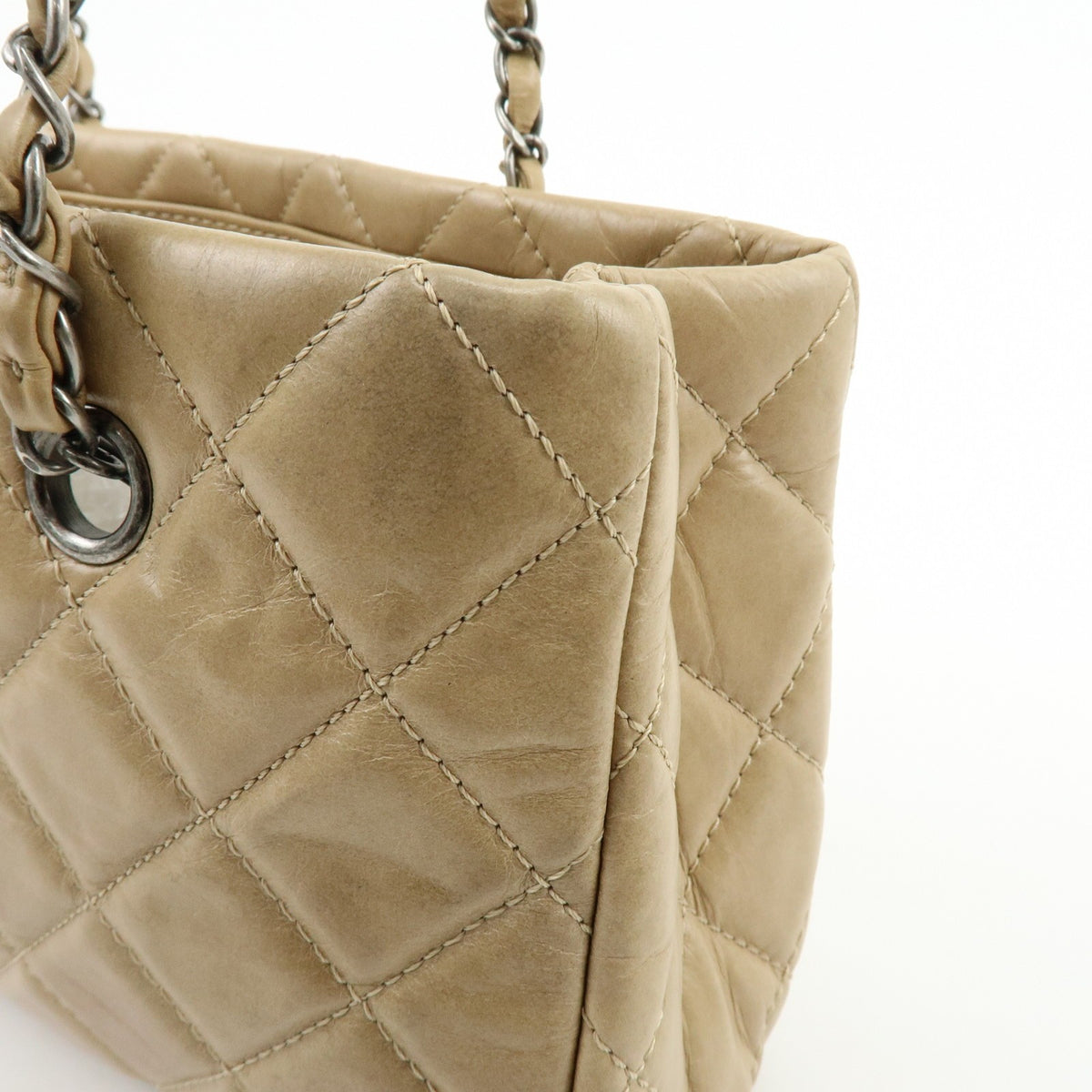 Chanel COCO Mark Matelasse Chain Shoulder Bag - Beige, Calf Skin