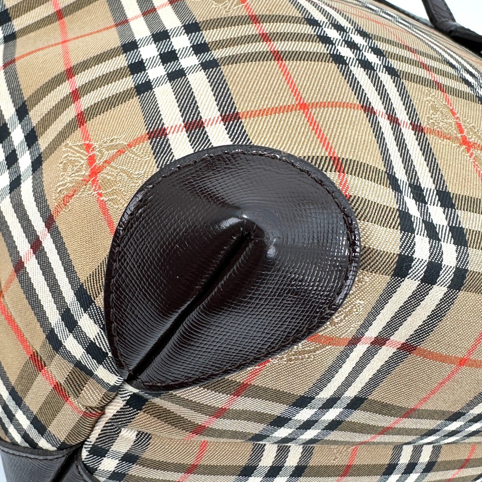 Burberry Nova Check Tote Bag - Brown, Canvas, Leather