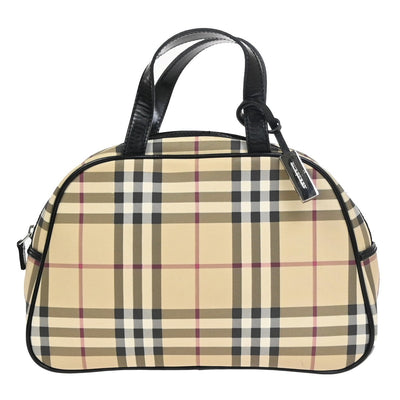 Burberry Nova Check Hand Bag - Beige Black, Leather PVC