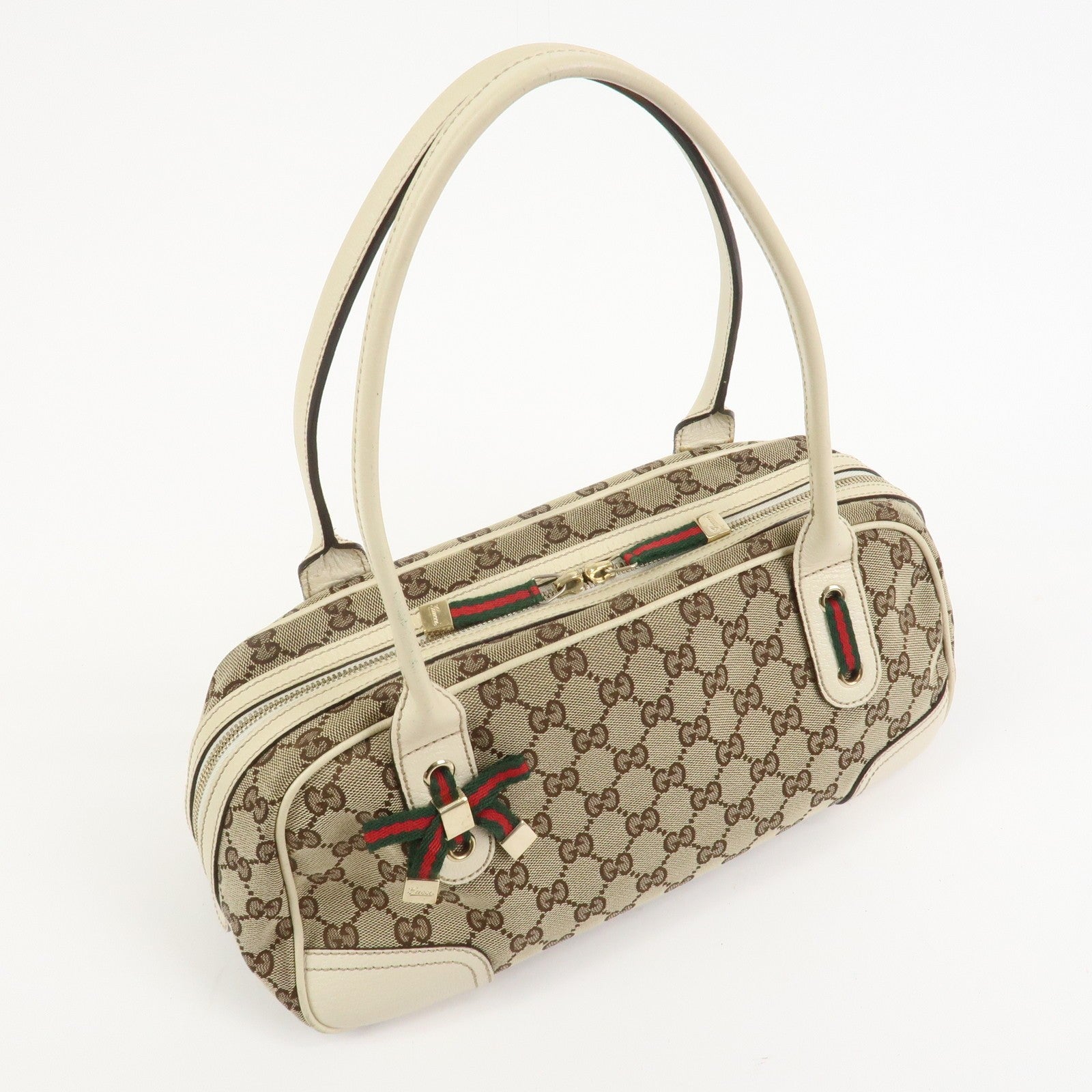 Gucci Princy Sherry Boston Bag - Brown Ivory, GG Canvas Leather