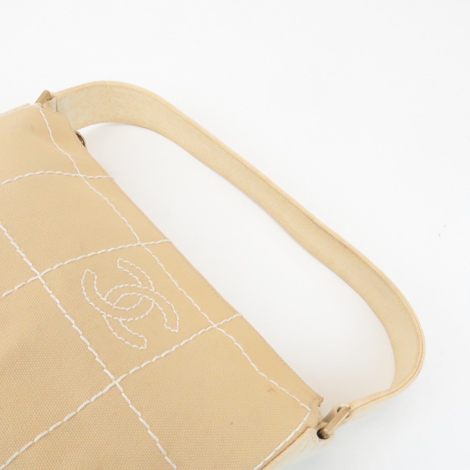 Chanel Wild Stitch Shoulder Bag - Beige, Canvas