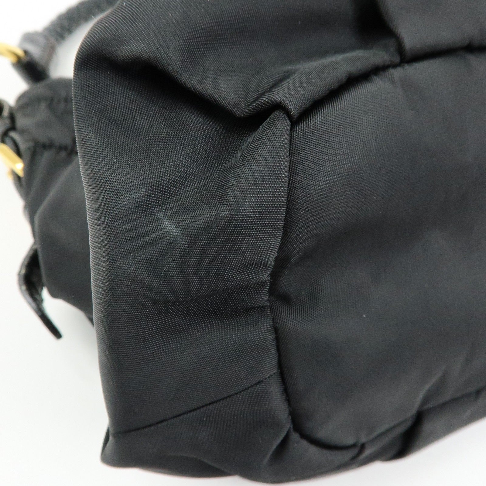 Prada Ribbon Shoulder Bag - Black, Nylon and Leather