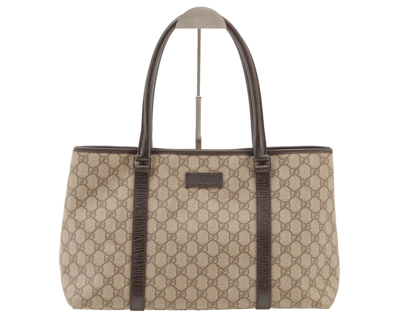 Gucci GG Canvas Tote Bag - Beige Brown, PVC Leather