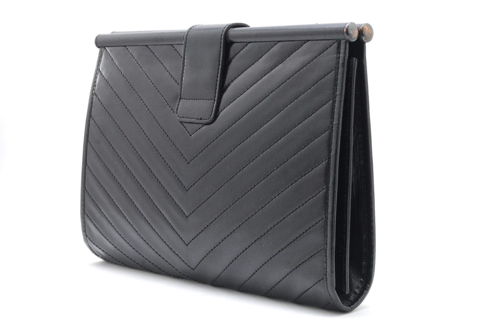 Saint Laurent Yves Saint-Laurent Clutch Bag - Black, Leather