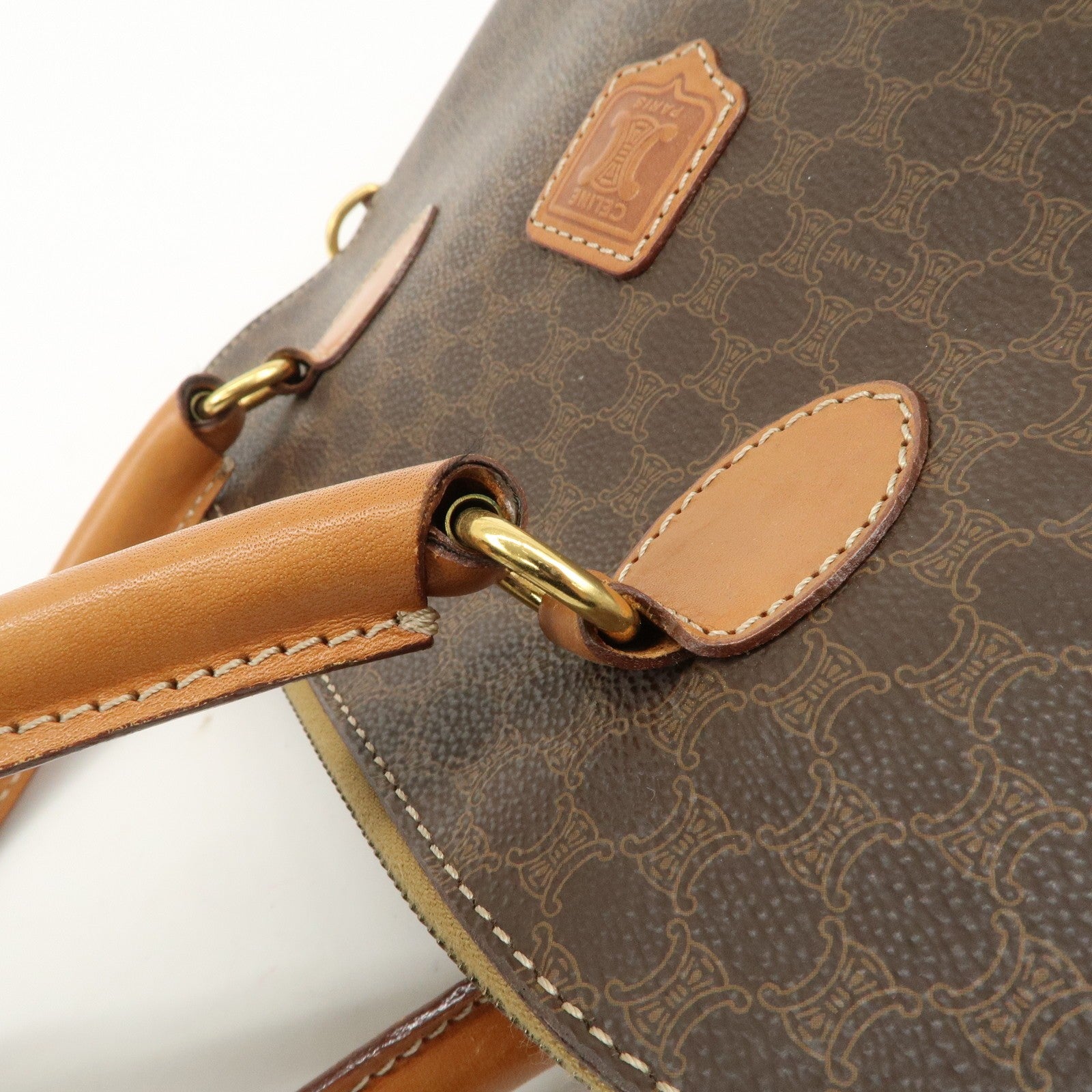 Celine Macadam Hand Bag - Brown, PVC Leather