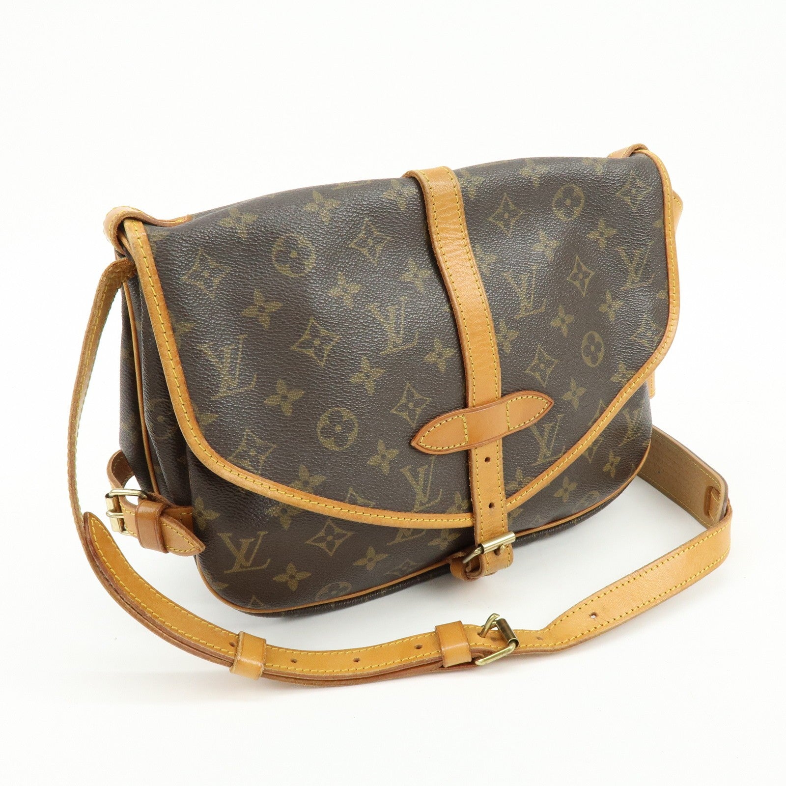 Louis Vuitton Monogram Saumur 30 Canvas Shoulder Bag Brown