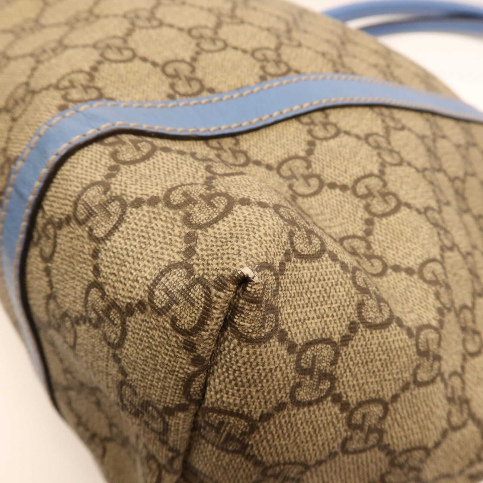 Gucci GHW GG Supreme Medium Joy Tote Bag - Brown/Blue, Coated Canvas