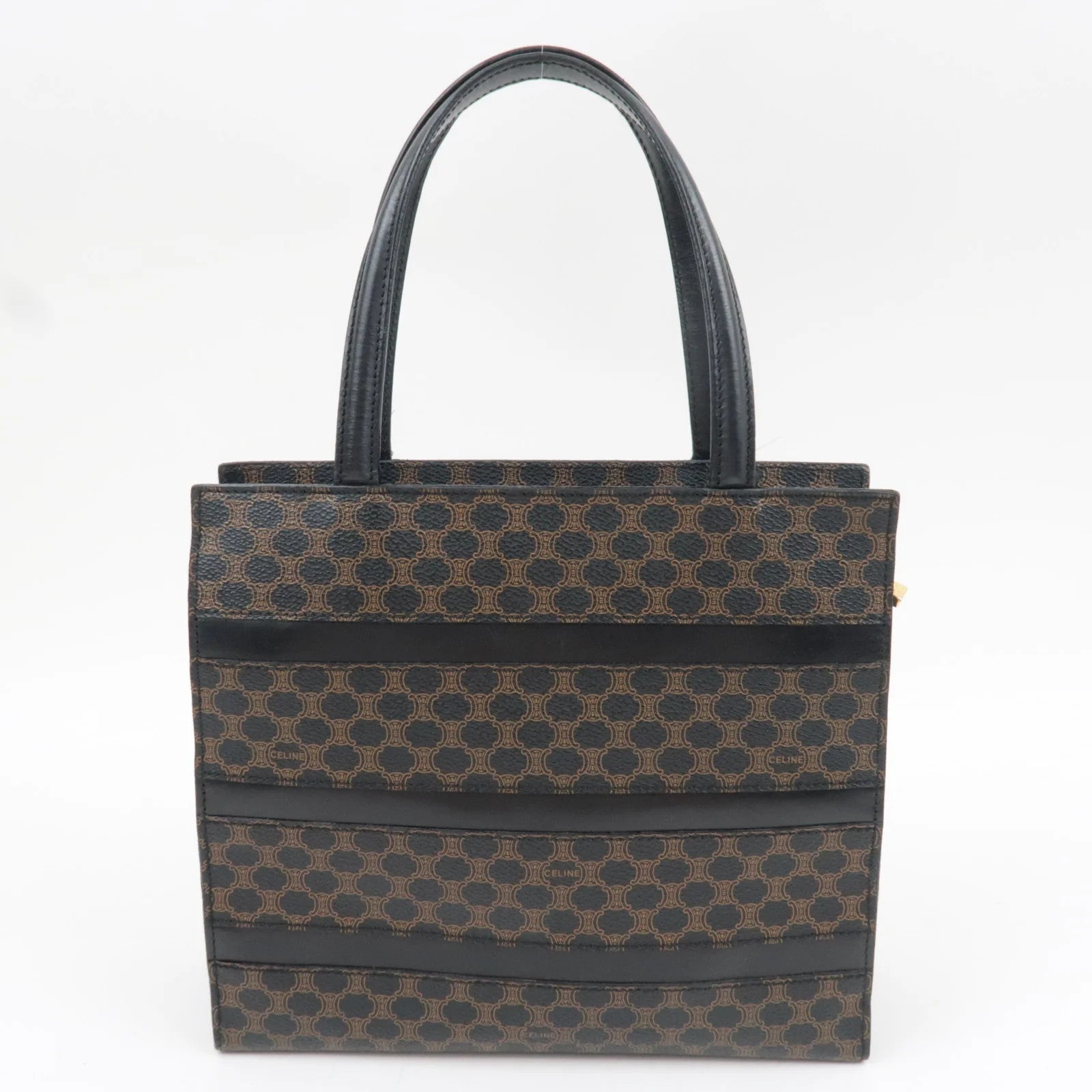 Celine Macadam Tote Bag - Black Brown, PVC Leather