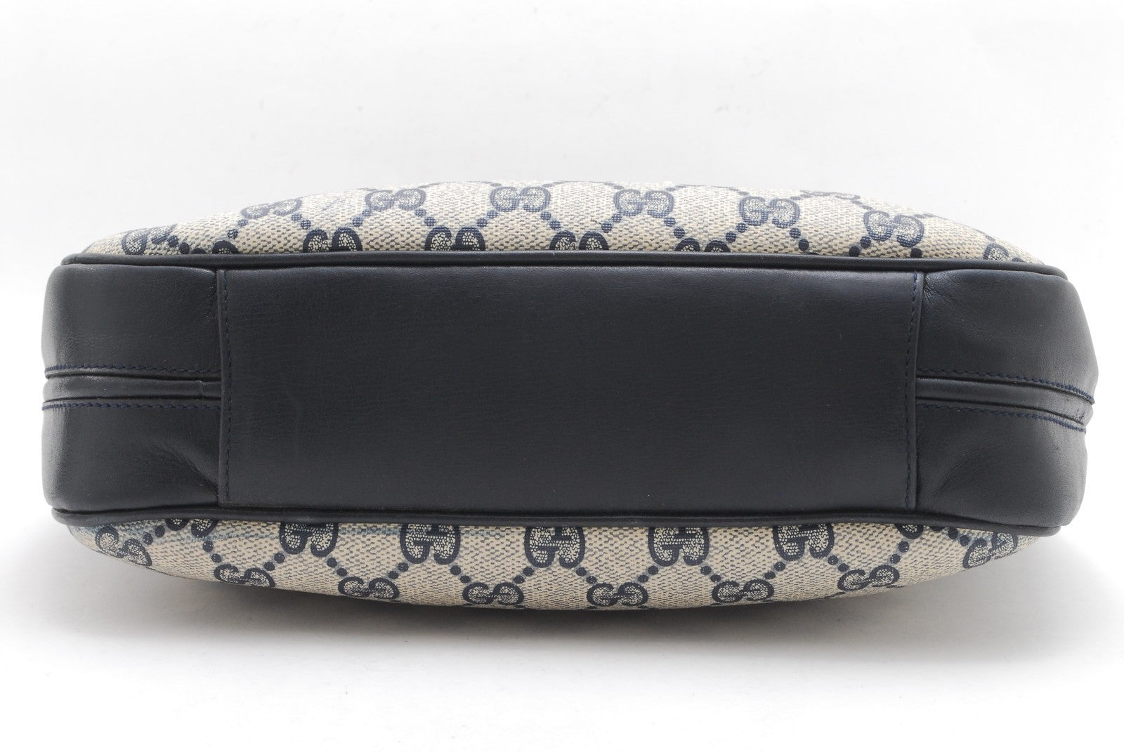 Gucci GG Supreme Horsebit Shoulder Bag - Navy, PVC Leather
