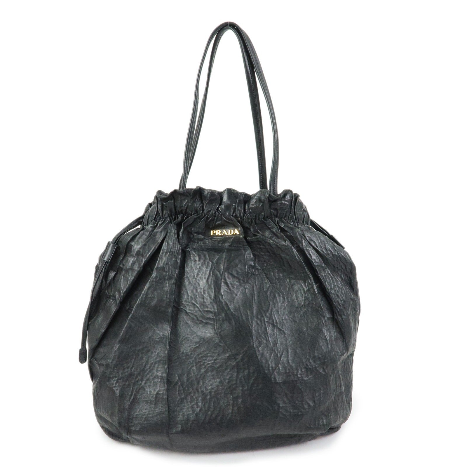 Prada Drawstring Shoulder Bag - Black, Leather