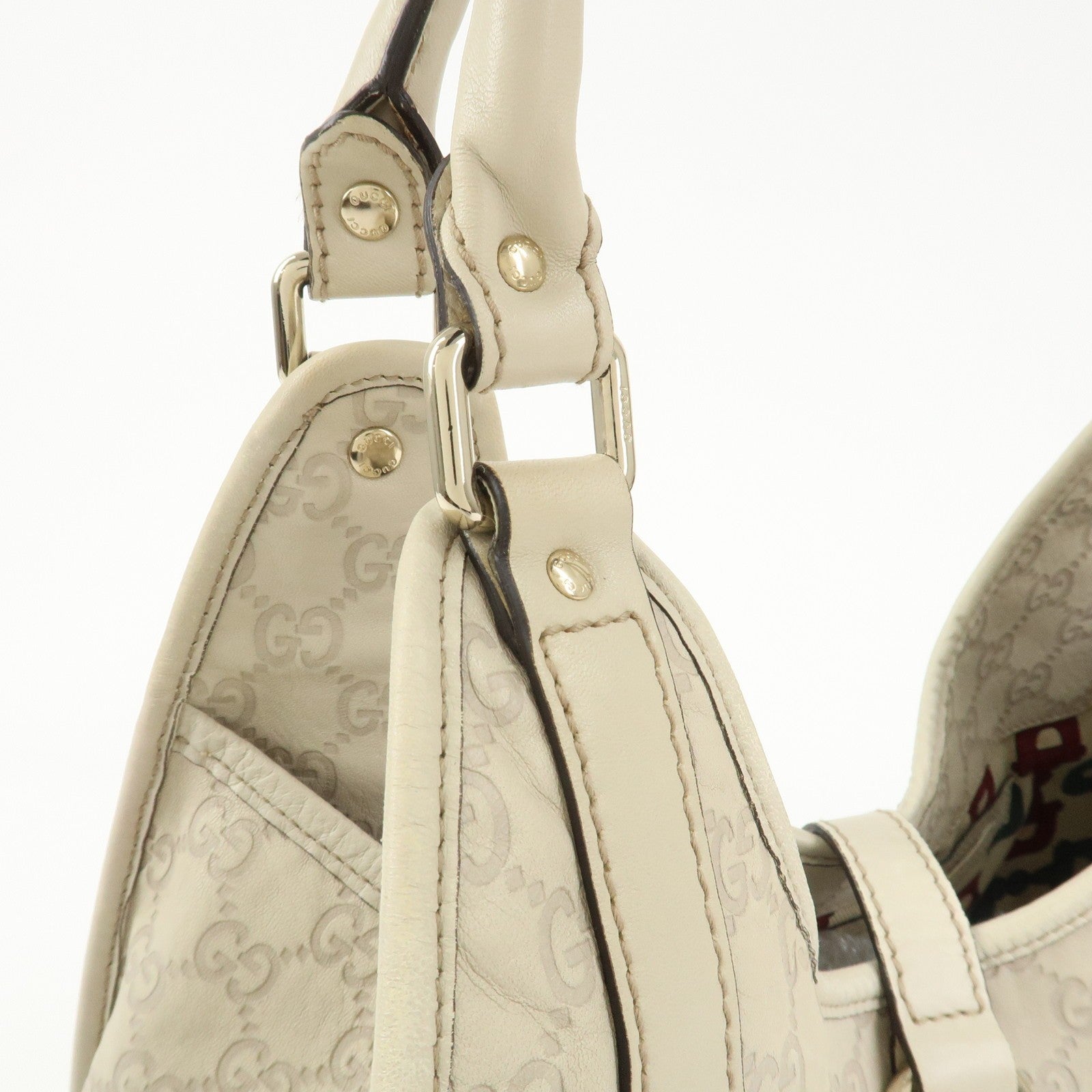 Gucci Guccissima Shoulder Hand Bag - Ivory, Leather