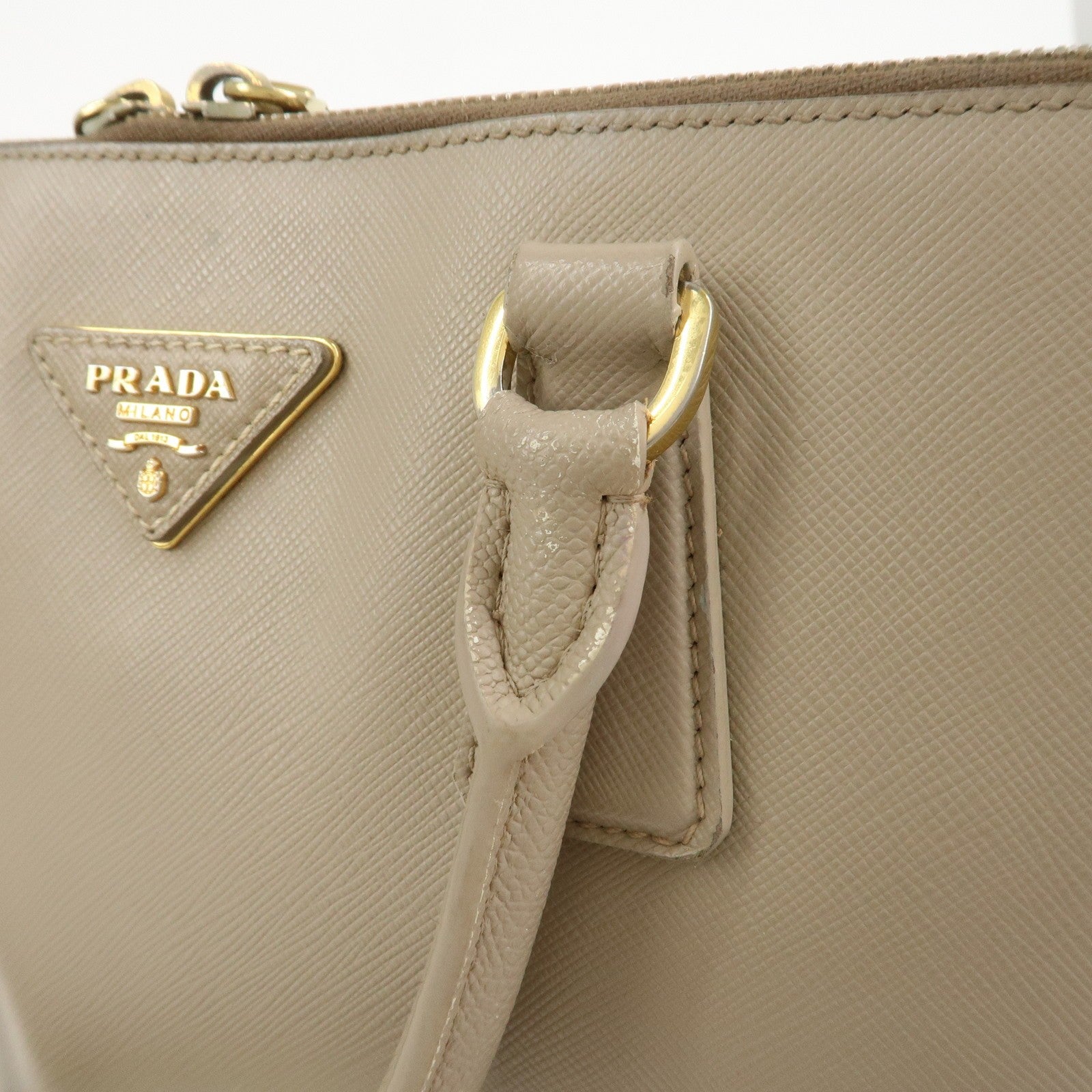 Prada Hand Bag - Greige, Saffiano Leather