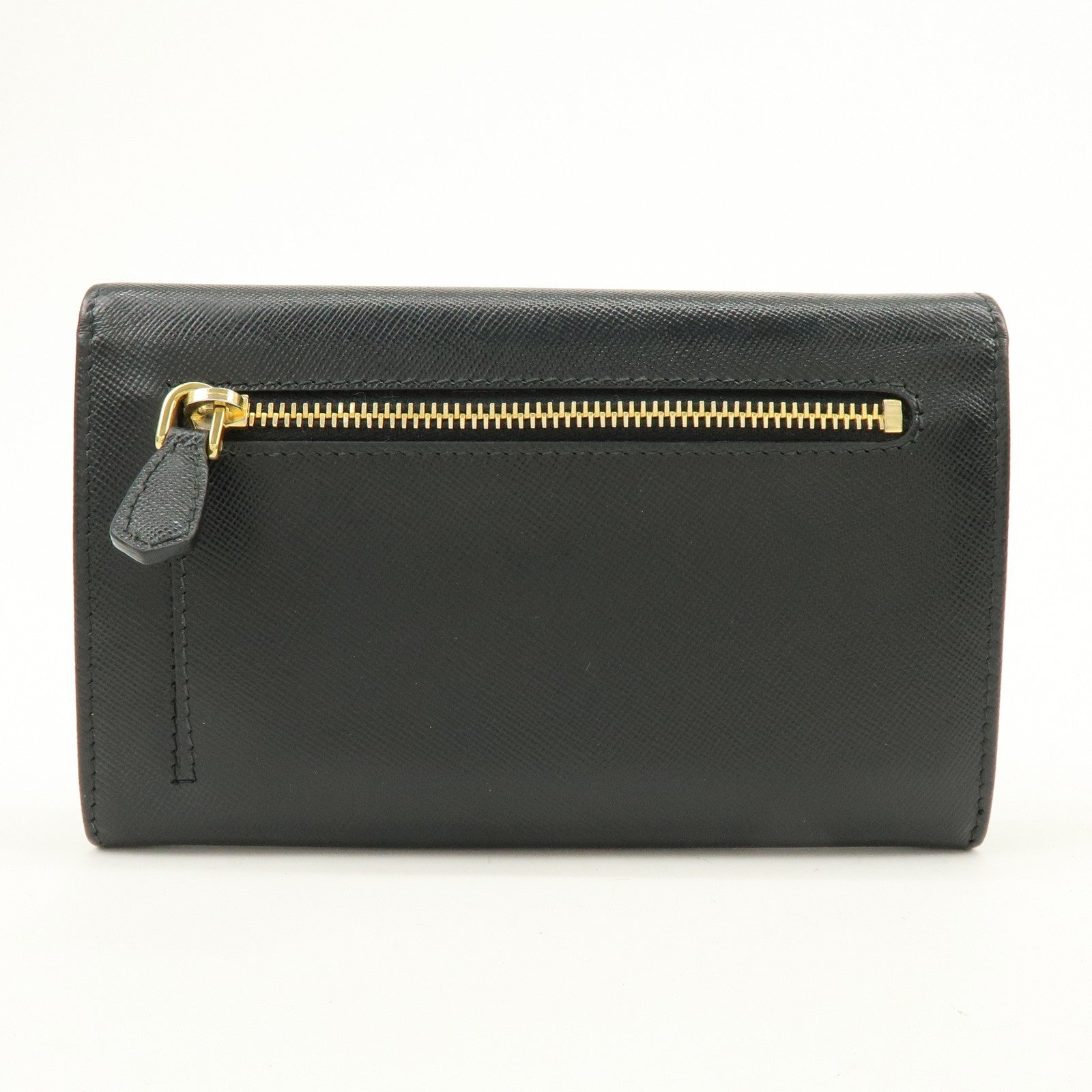 Prada Triangle Logo Wallet - Black, Saffiano Leather