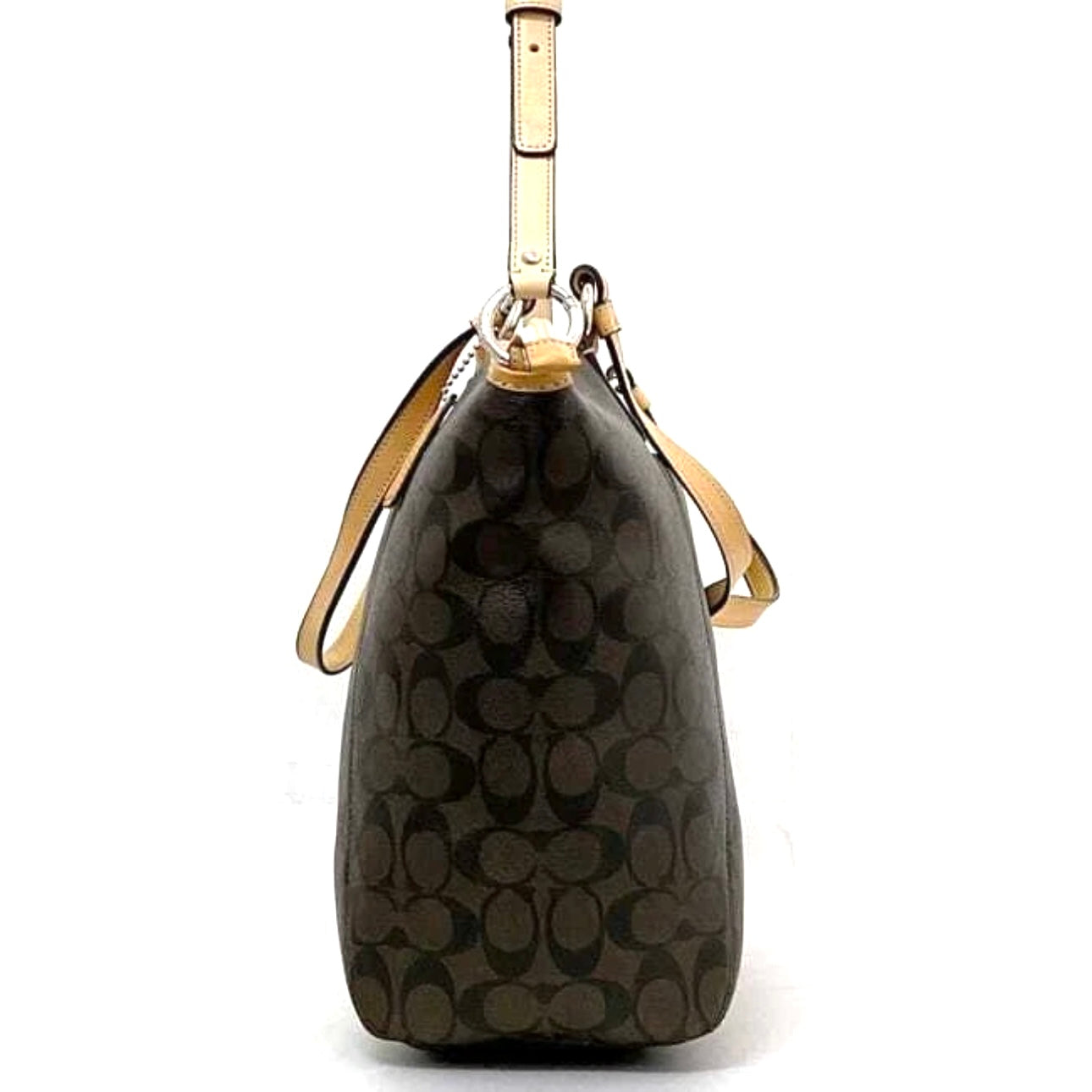 Coach Signature 2way bag Brown PVC leather