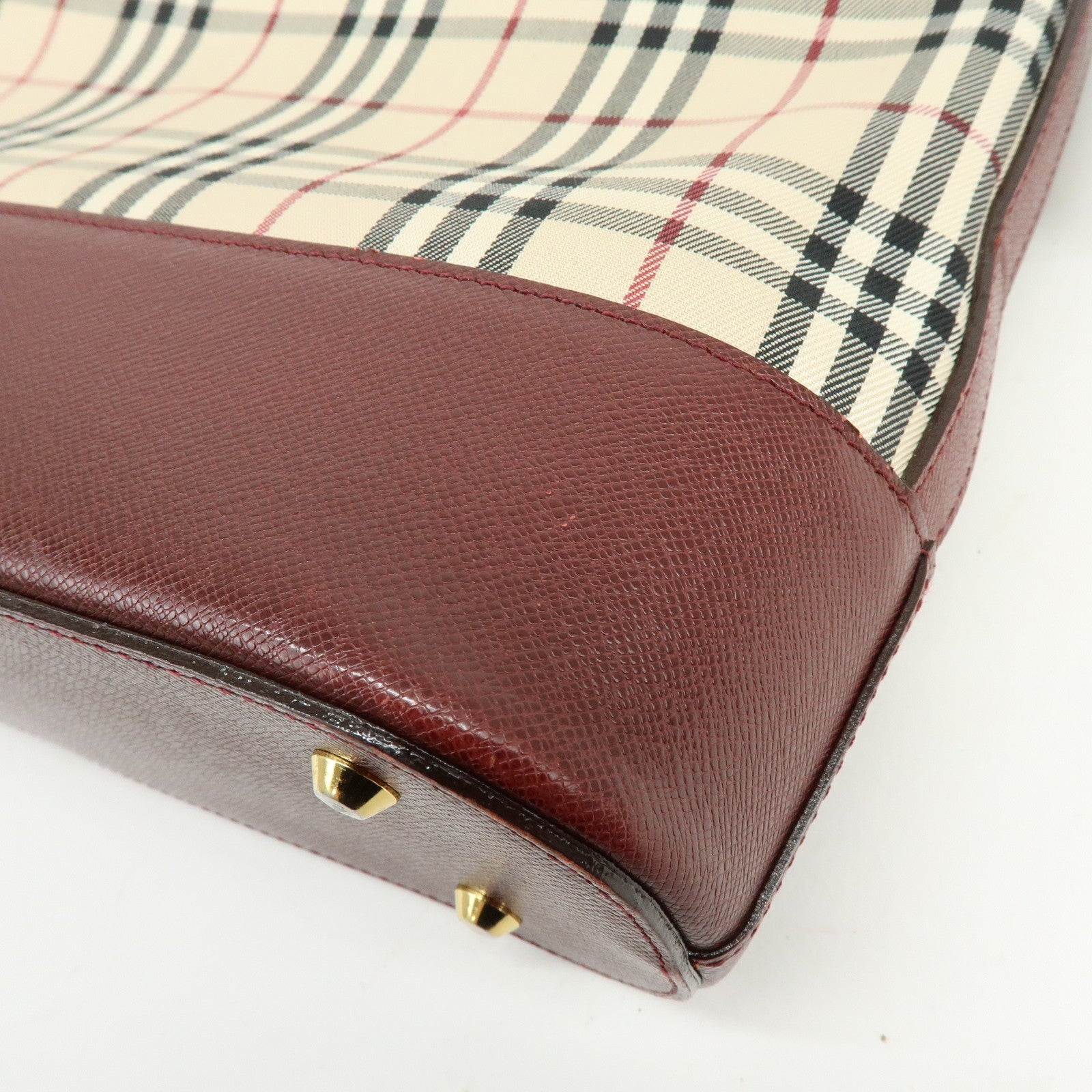Burberry Shoulder Bag - Beige, Bordeaux, Canvas Leather