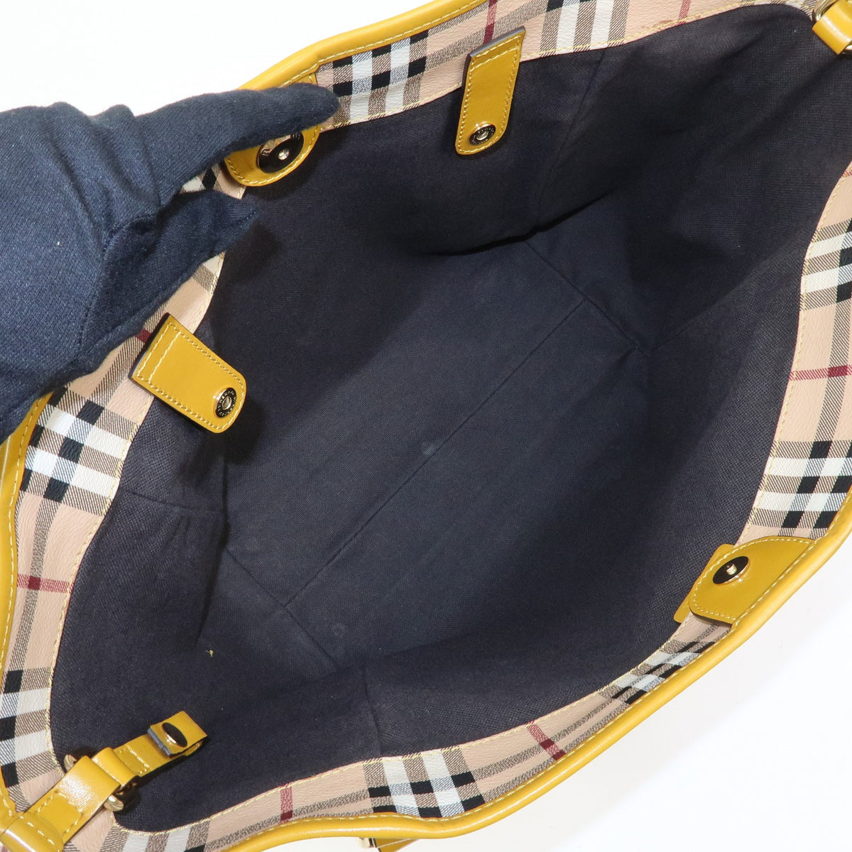 Burberry Tote Bag - Beige, Mustard Yellow, PVC, Leather- מגיע עם הארנק