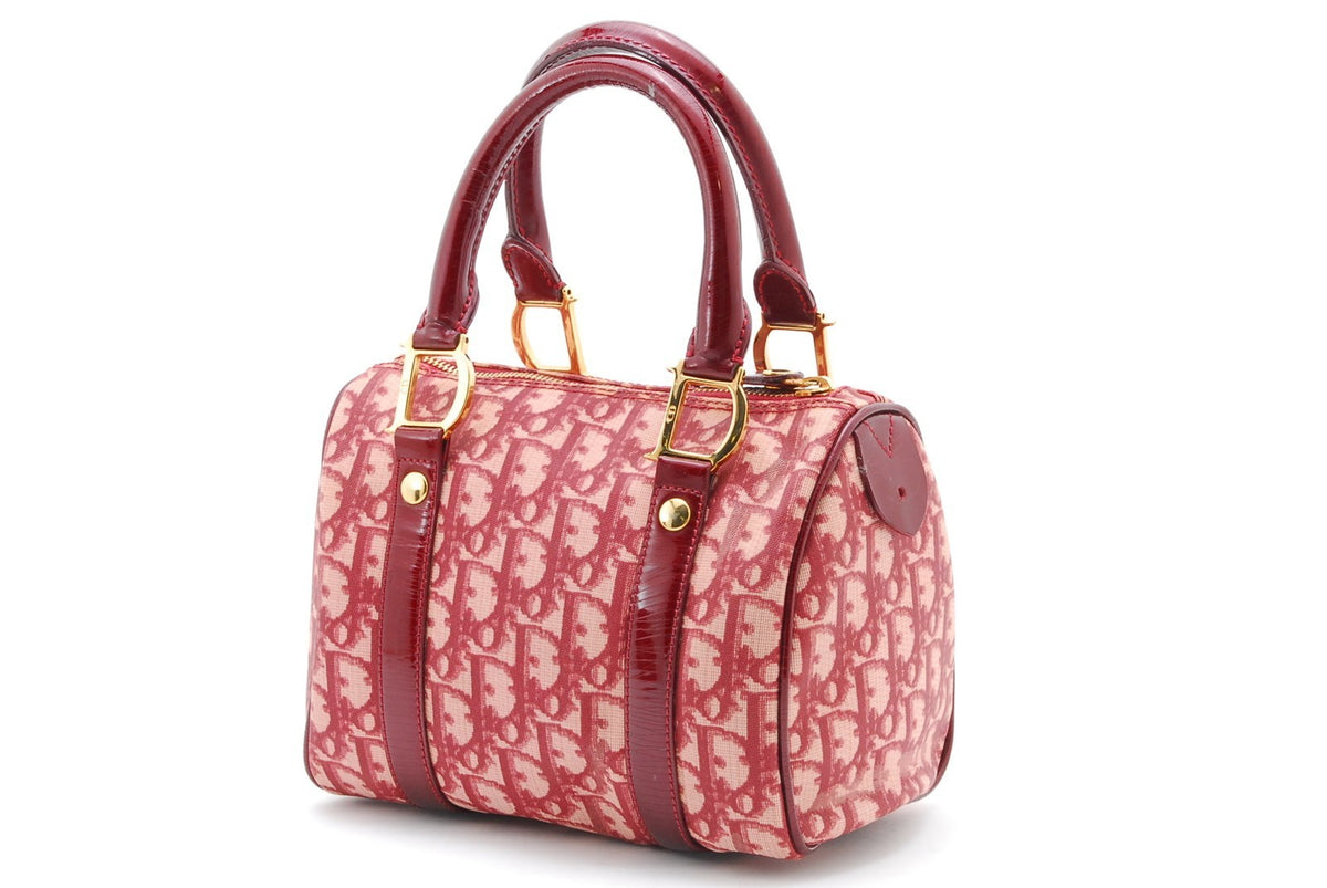 Dior Trotter Mini Boston Handbag - Bordeaux, Canvas